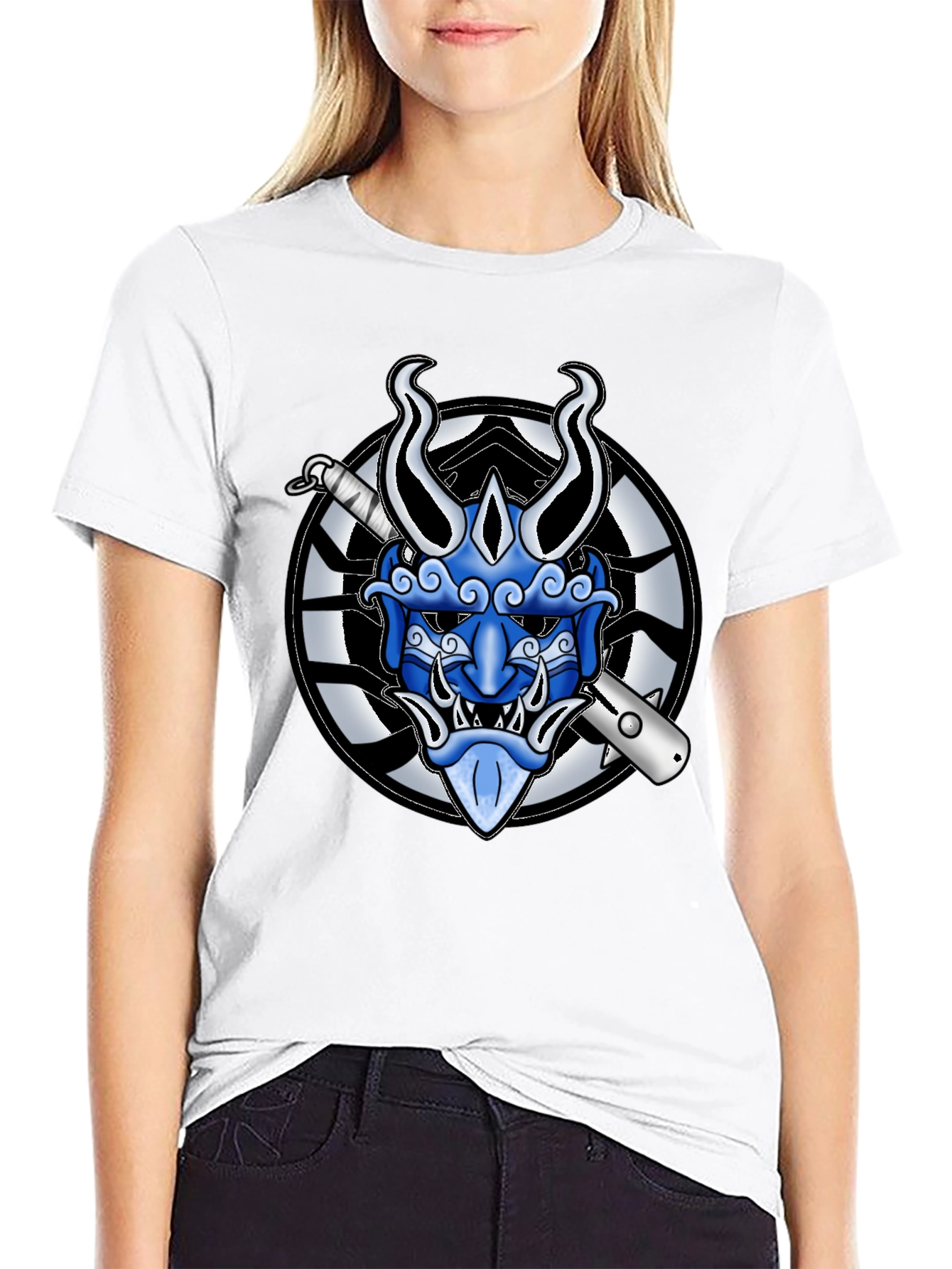 Hannya Mask Graphic Tee - Japanese Demon T-Shirt