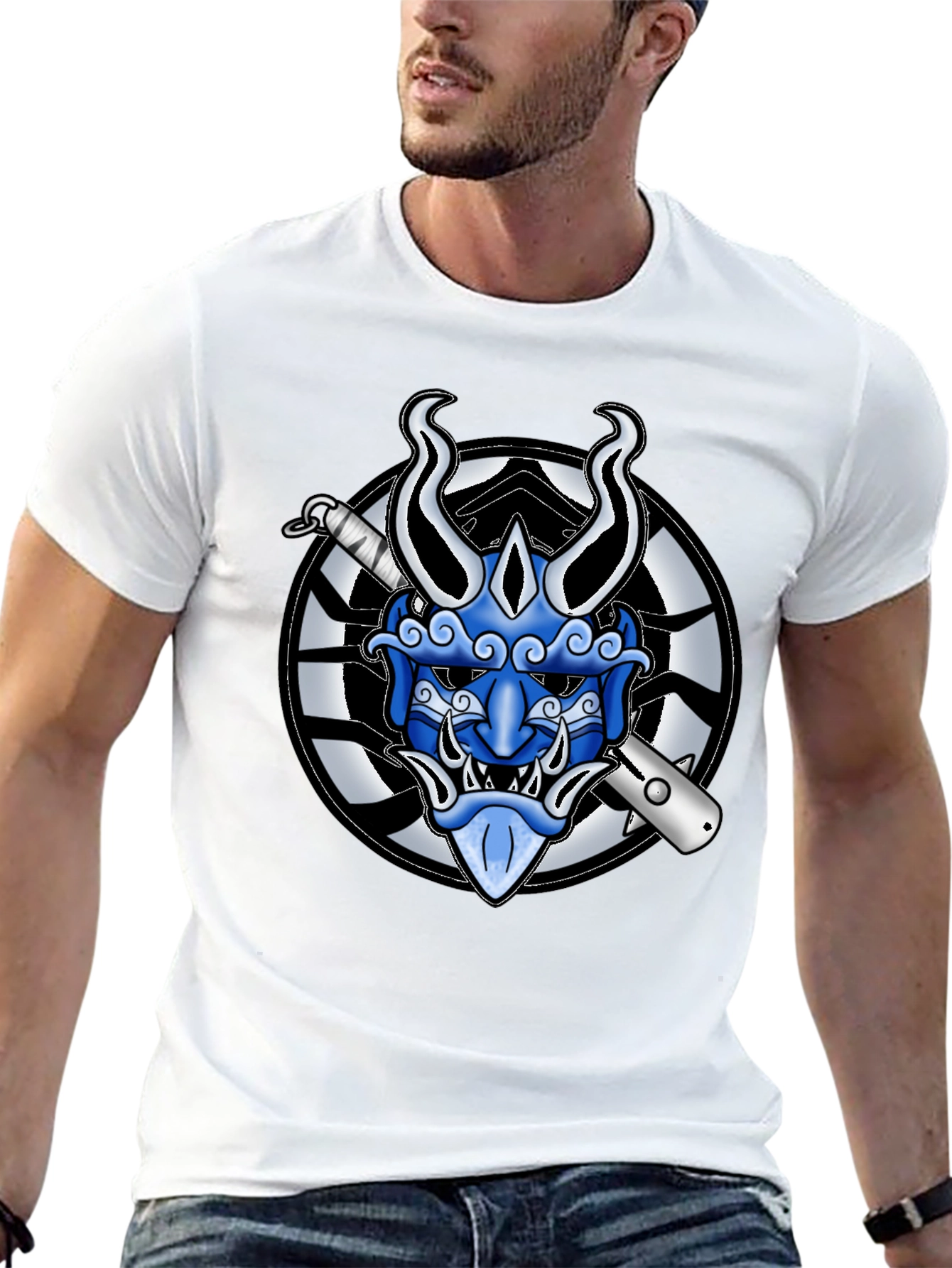Hannya Mask Graphic Tee - Japanese Demon T-Shirt