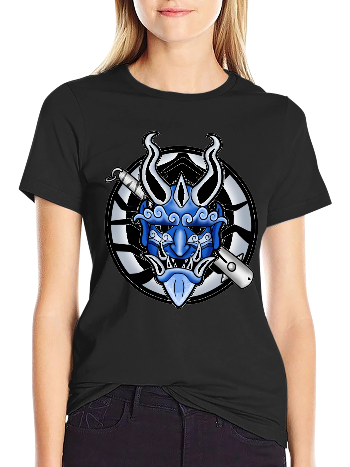 Hannya Mask Graphic Tee - Japanese Demon T-Shirt