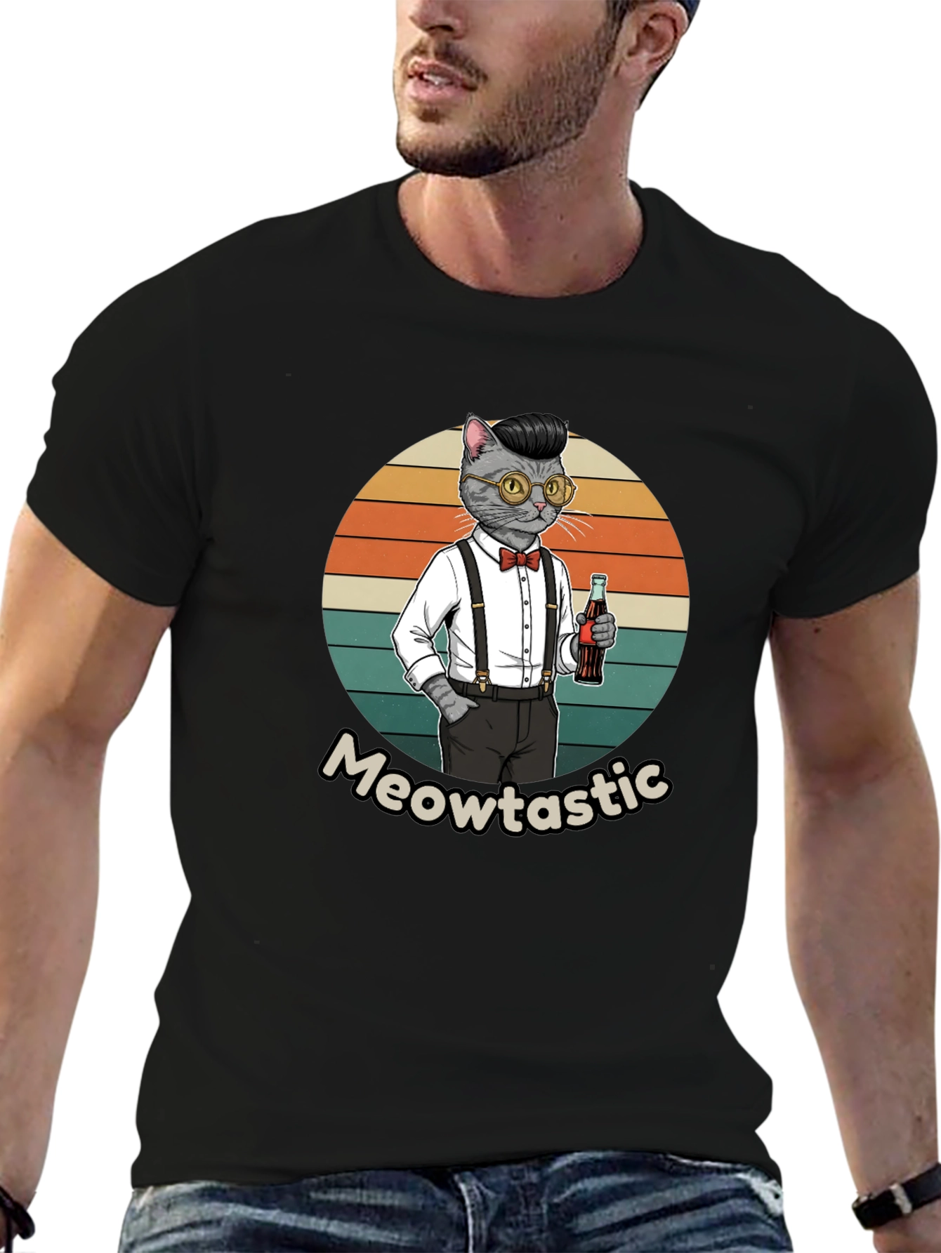 Meowtastic Cat Graphic T-Shirt
