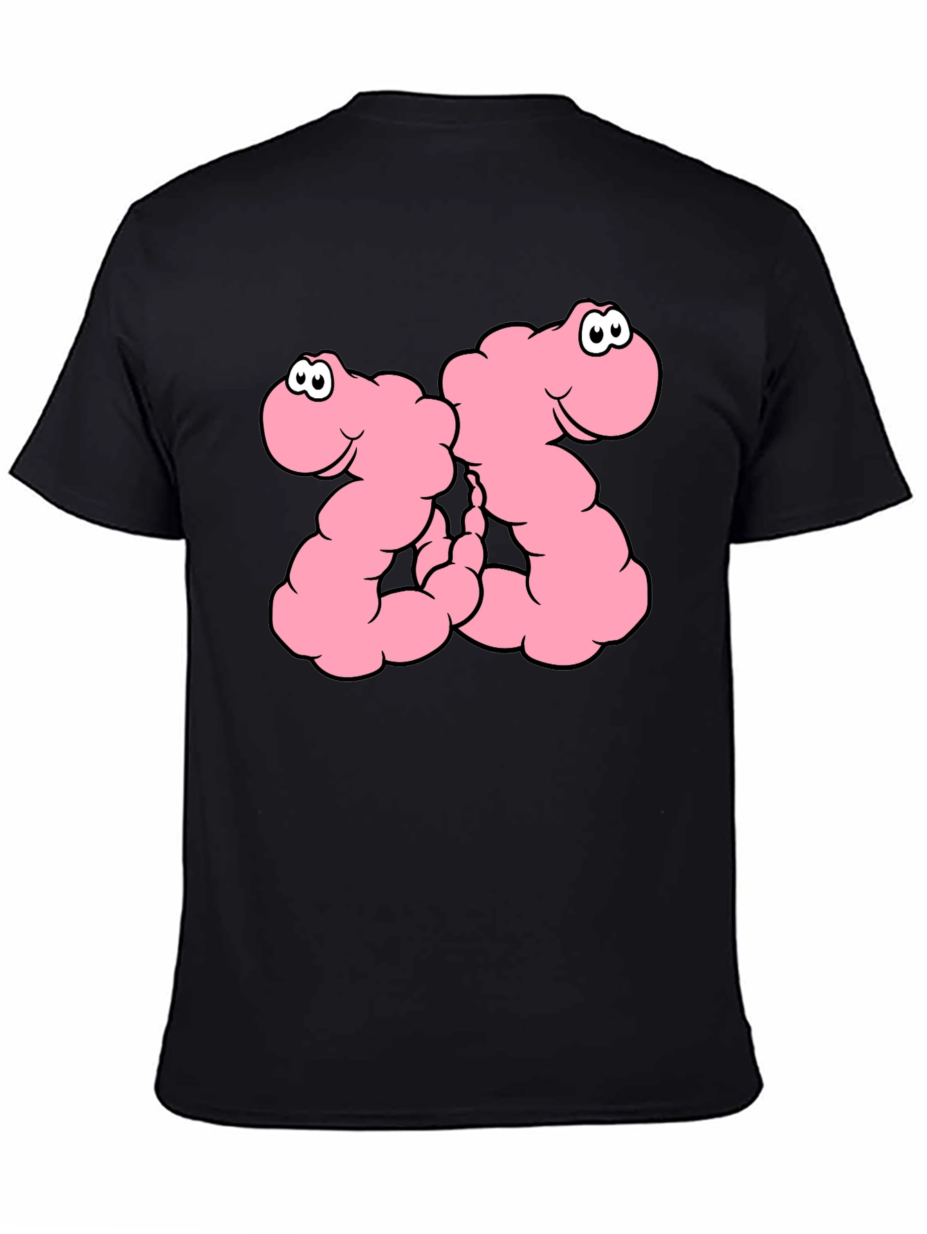 Funny Worms Black T-Shirt