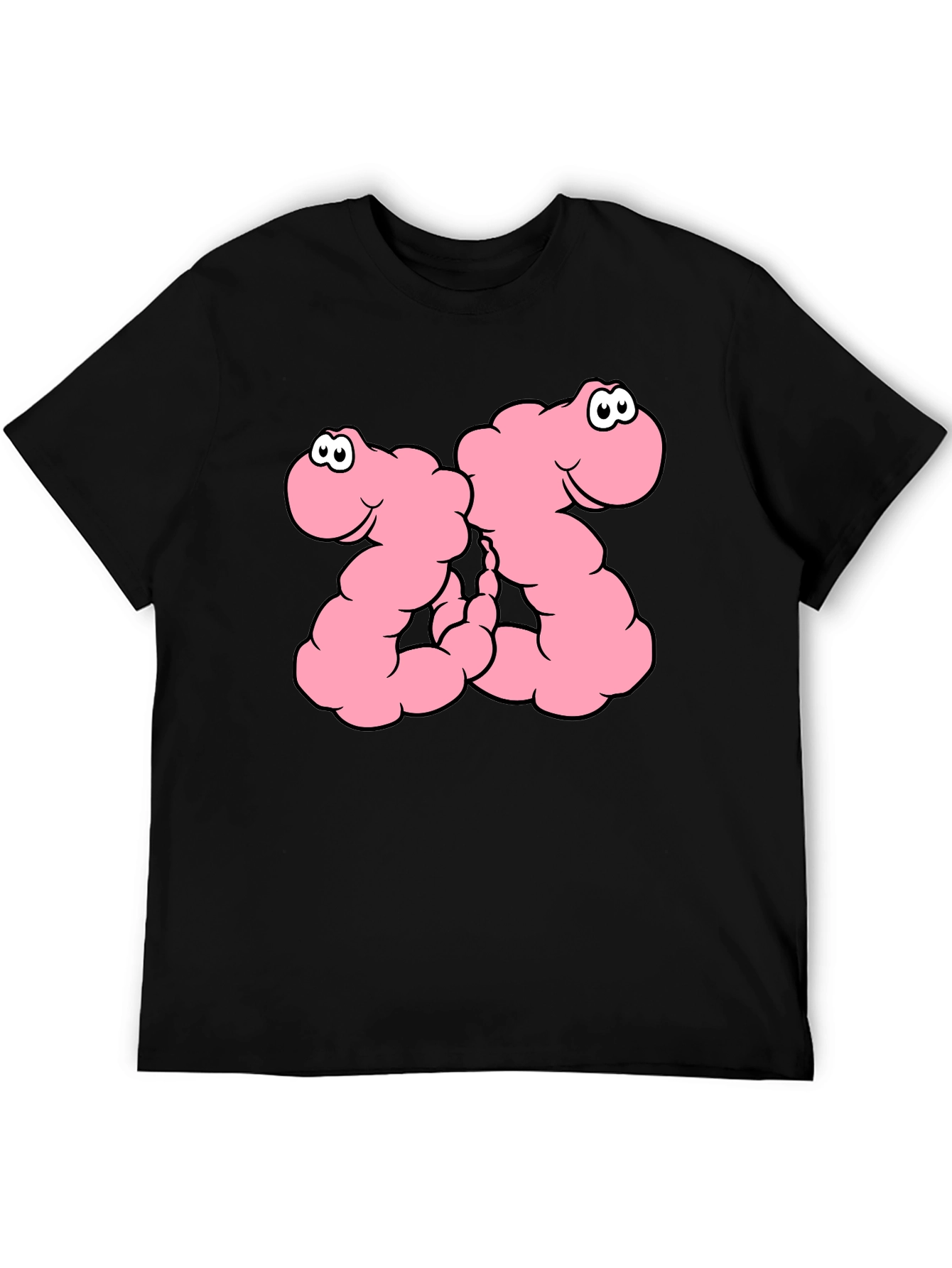 Funny Worms Black T-Shirt