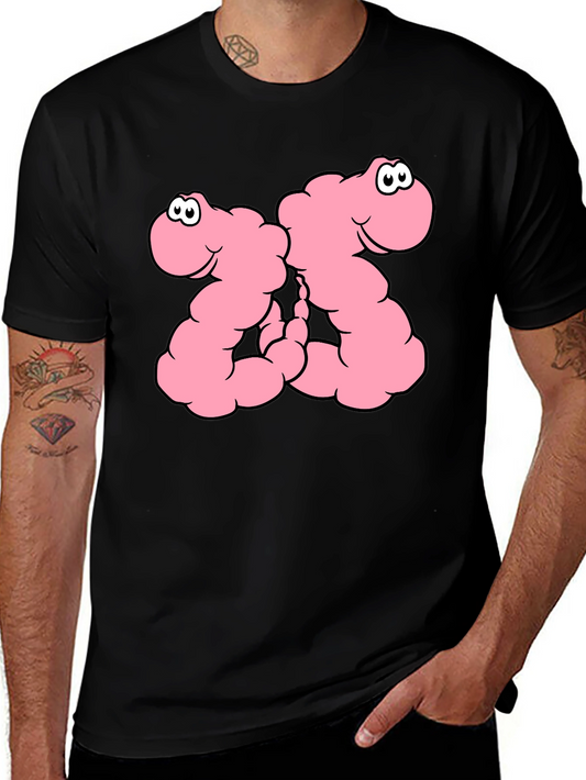Funny Worms Black T-Shirt
