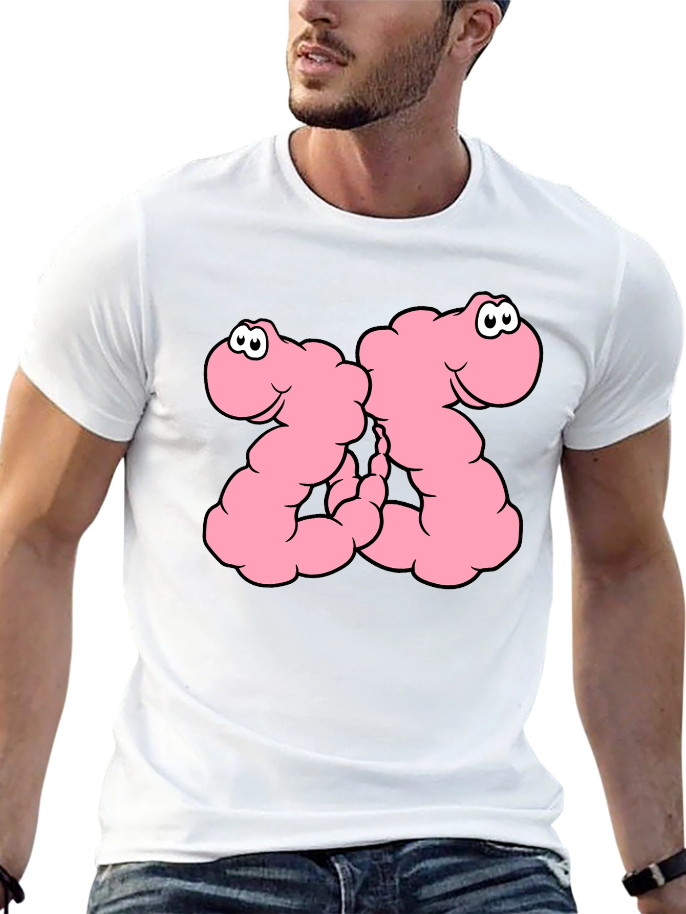 Funny Worms Black T-Shirt