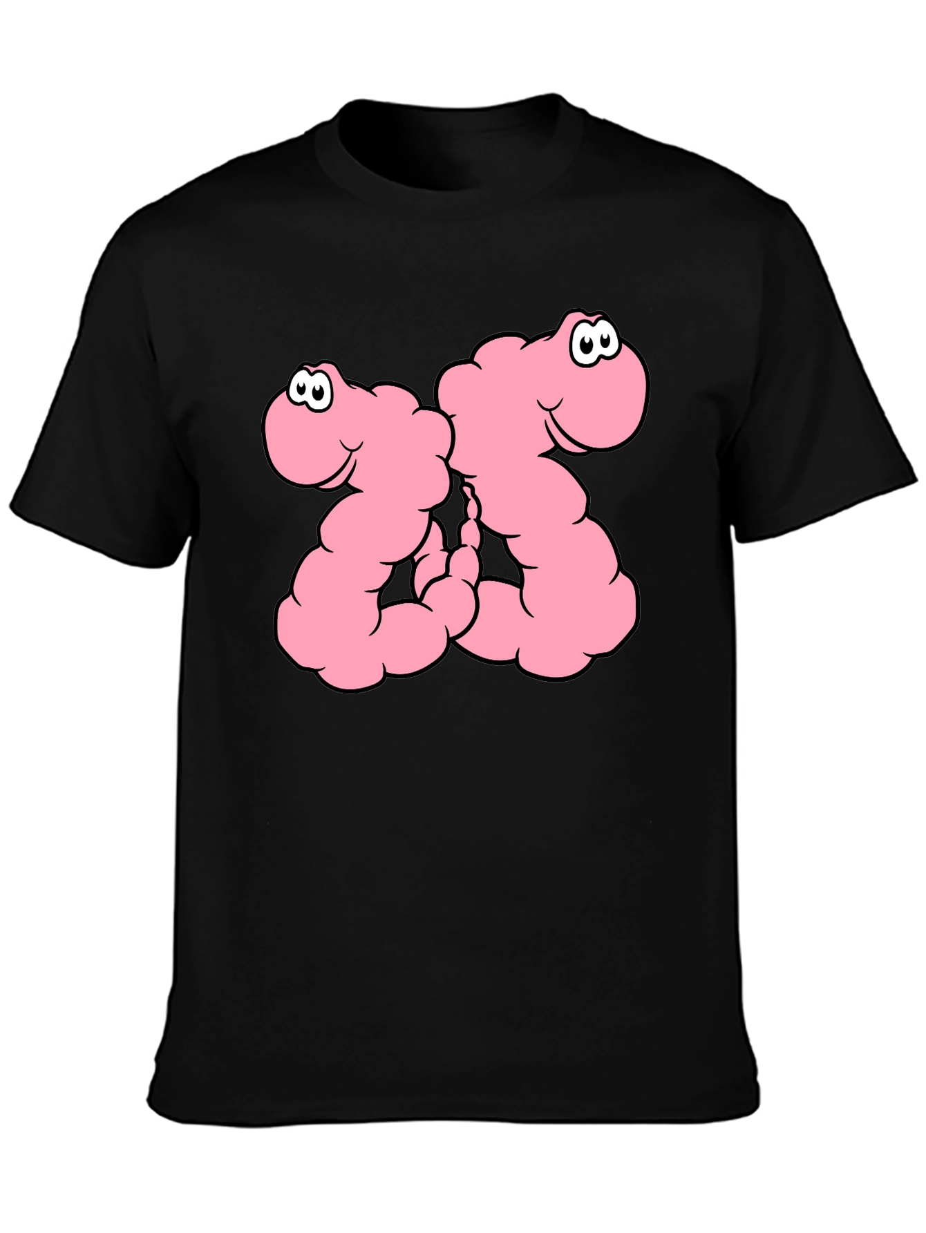 Funny Worms Black T-Shirt