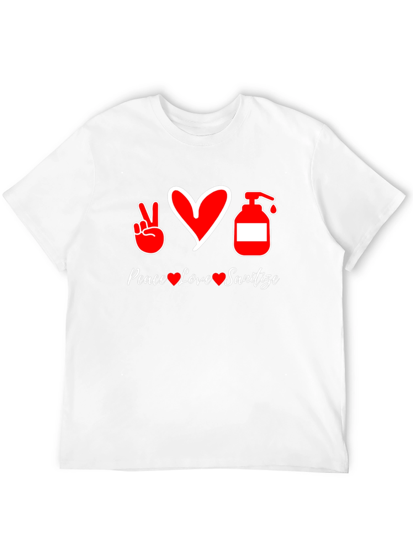Peace Love Sanitize Black T-Shirt