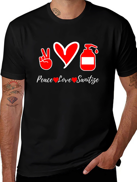 Peace Love Sanitize Black T-Shirt