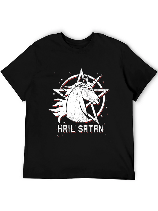 Hail Satan Unicorn Graphic T-Shirt