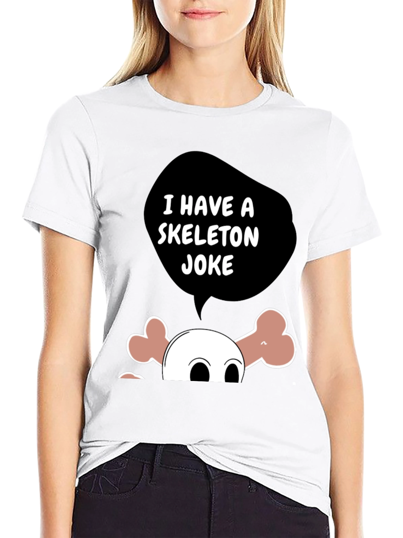 Skeleton Joke Graphic Tee - Spooky Humor T-Shirt