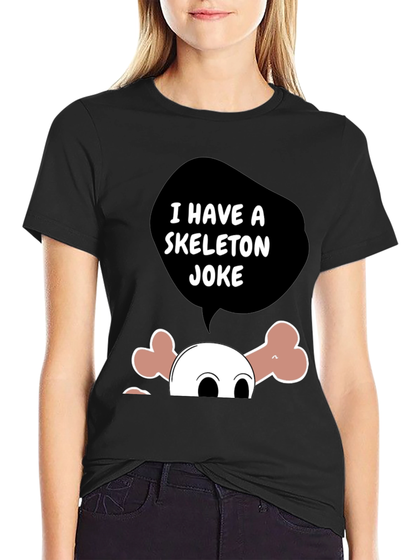 Skeleton Joke Graphic Tee - Spooky Humor T-Shirt