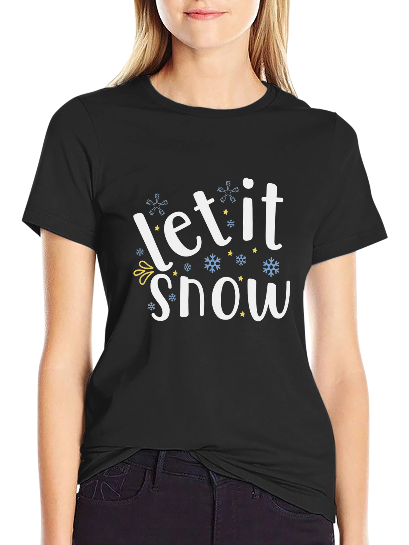 Let It Snow Black T-Shirt