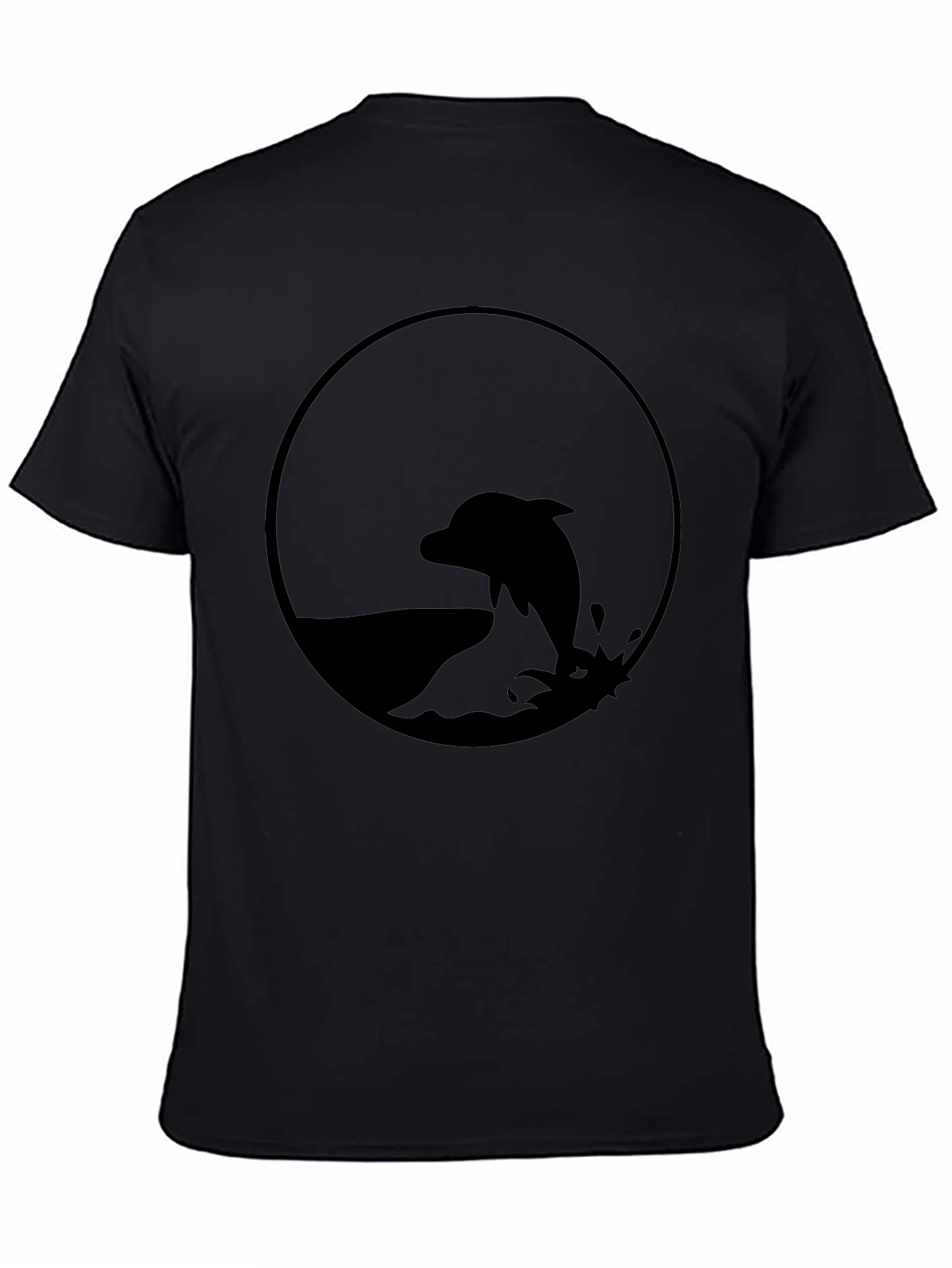 Dolphin Circle Graphic Tee - Black
