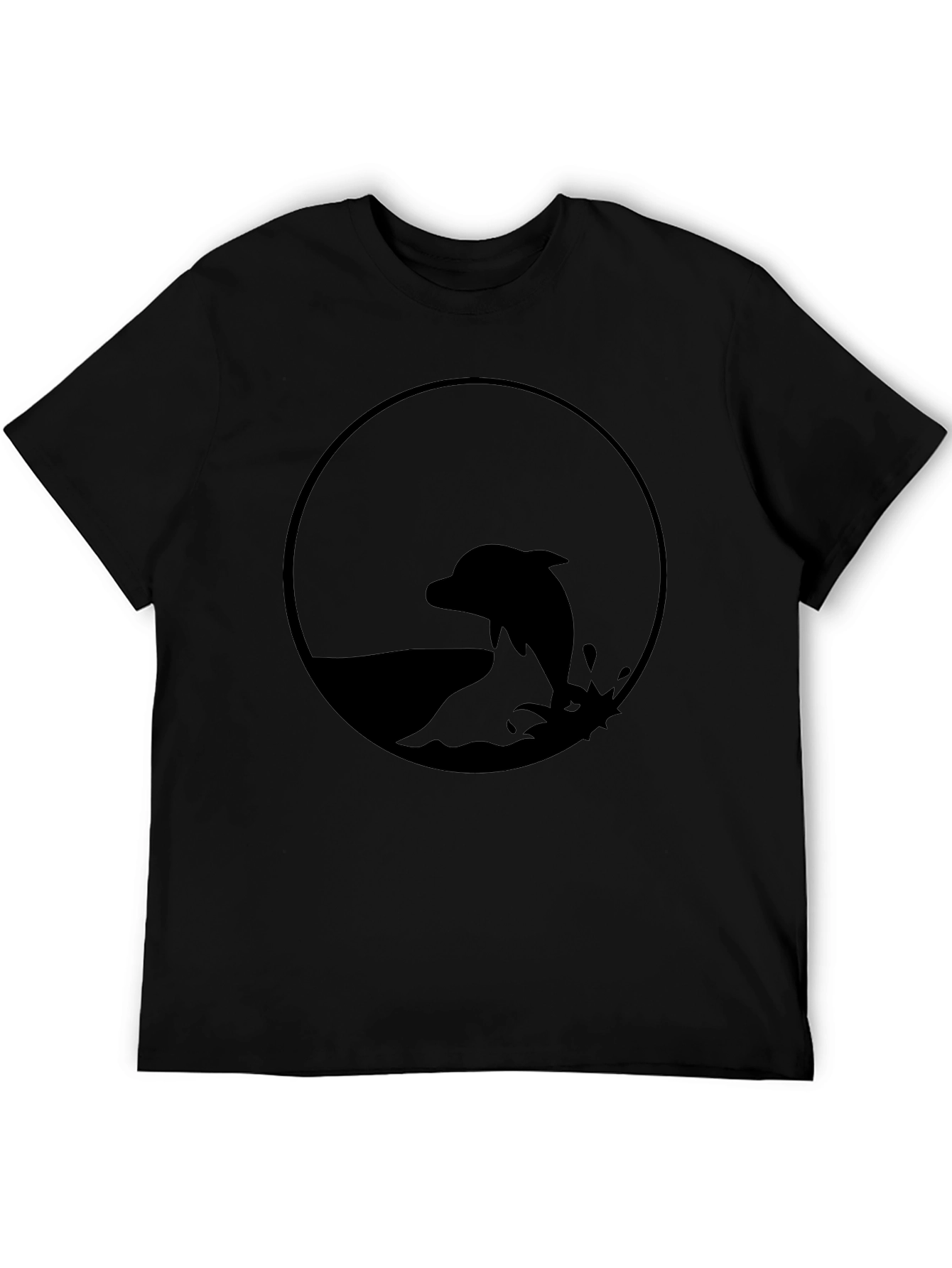 Dolphin Circle Graphic Tee - Black