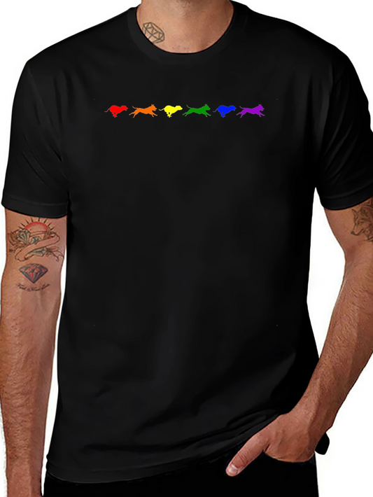 Rainbow Dogs Black T-Shirt
