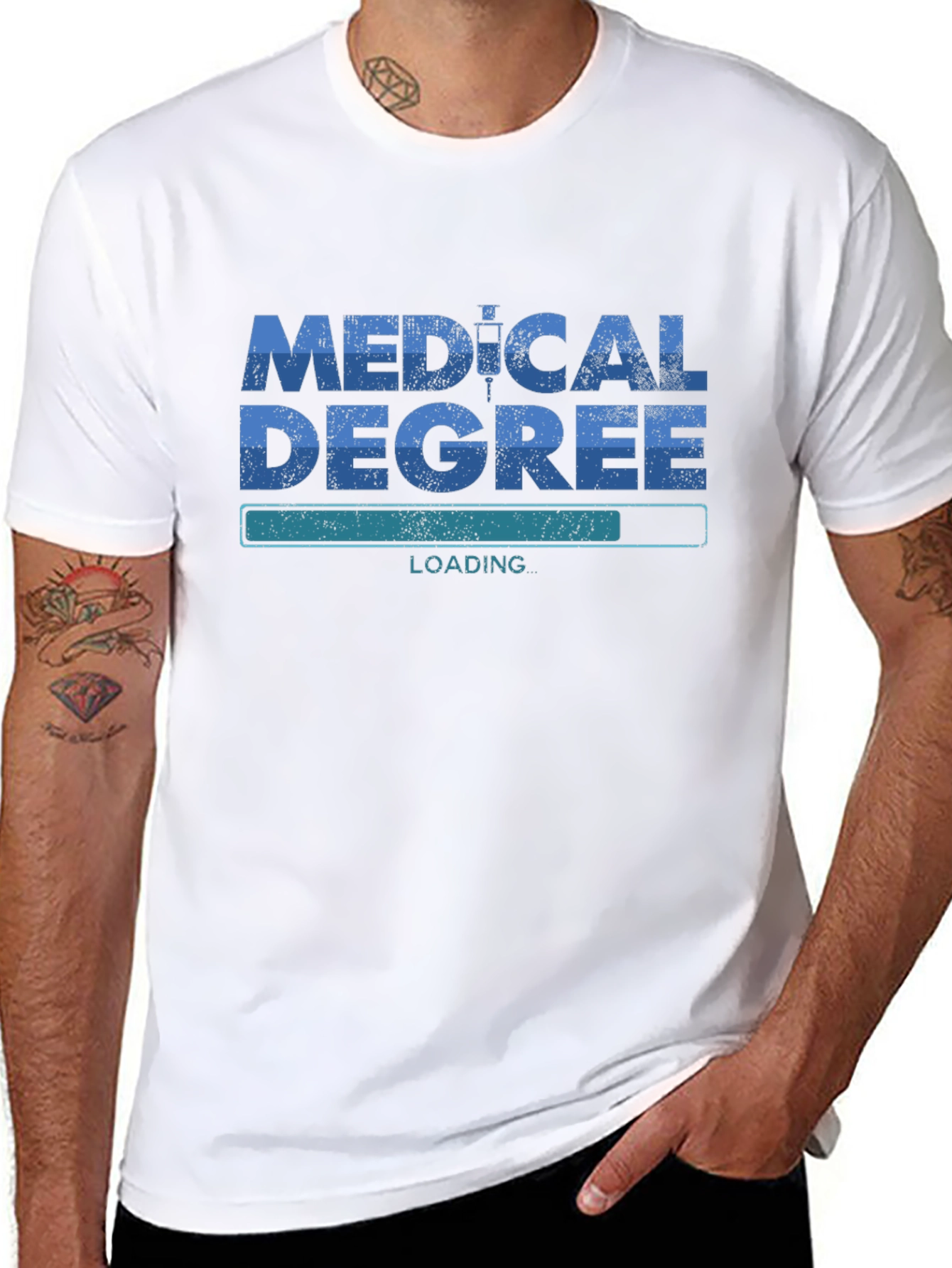 Medical Degree Loading Black Graphic Tee