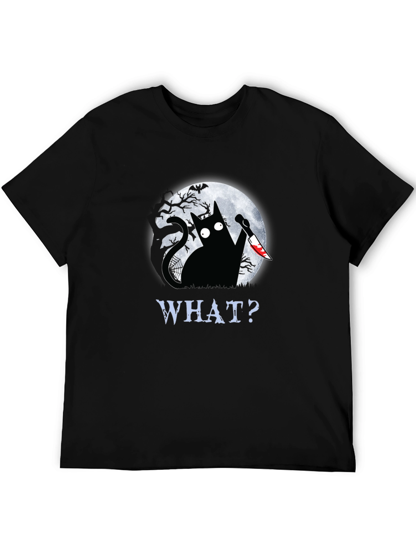 Creepy Cat Halloween Graphic T-Shirt