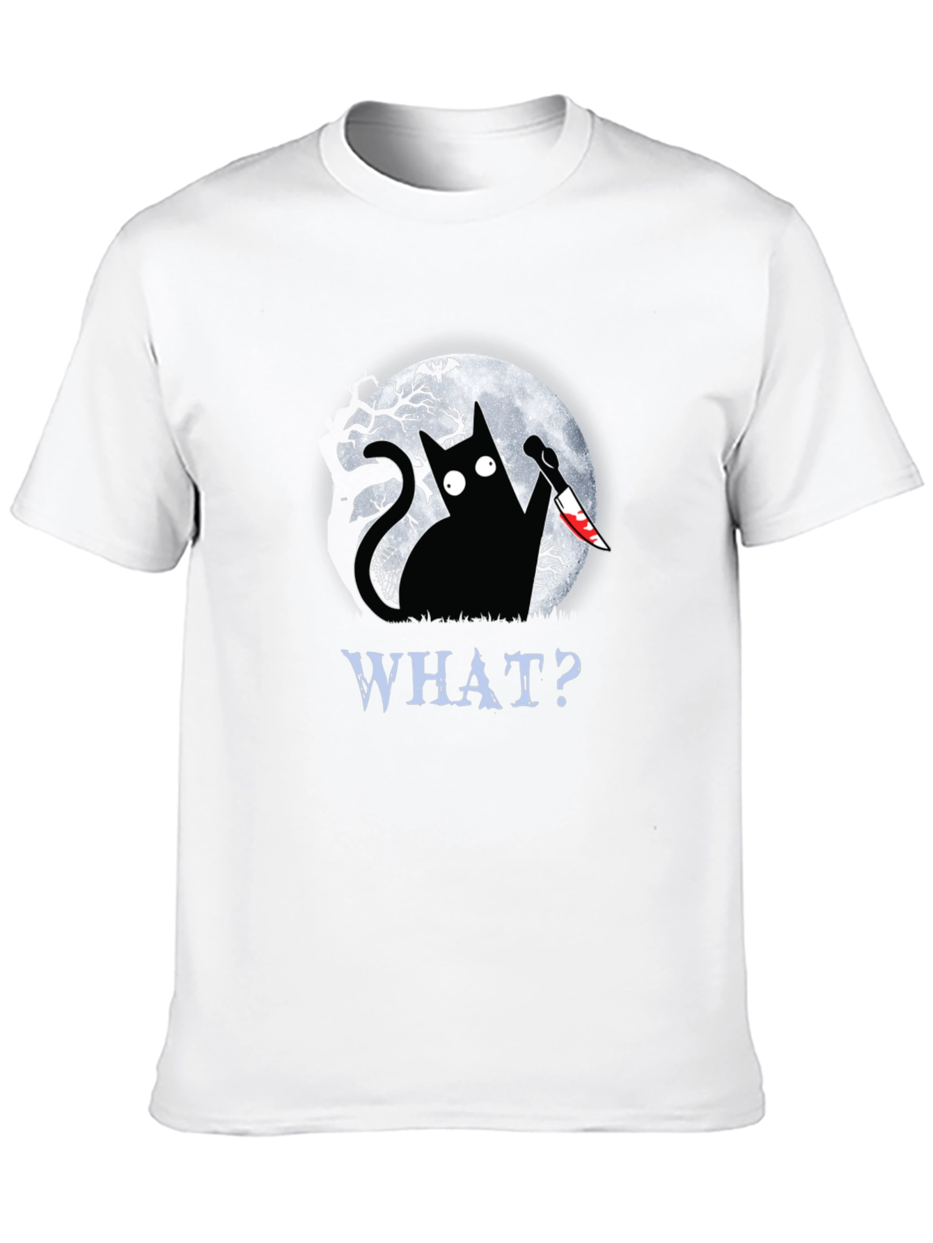 Creepy Cat Halloween Graphic T-Shirt