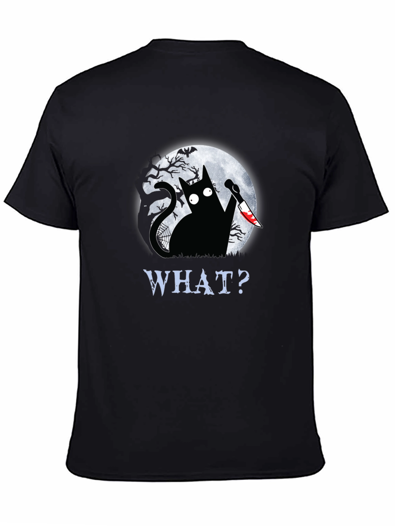 Creepy Cat Halloween Graphic T-Shirt