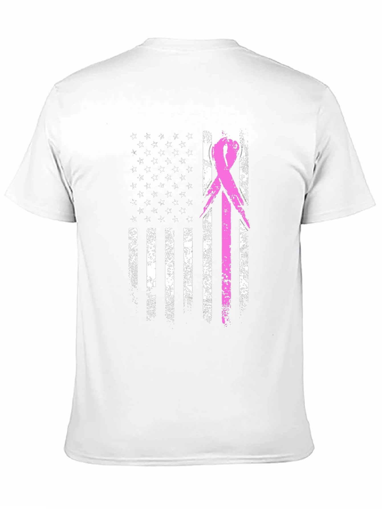 Breast Cancer Awareness USA Flag T-Shirt