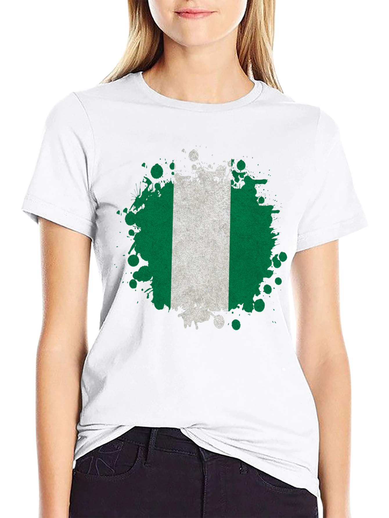 Nigeria Flag Splatter T-Shirt