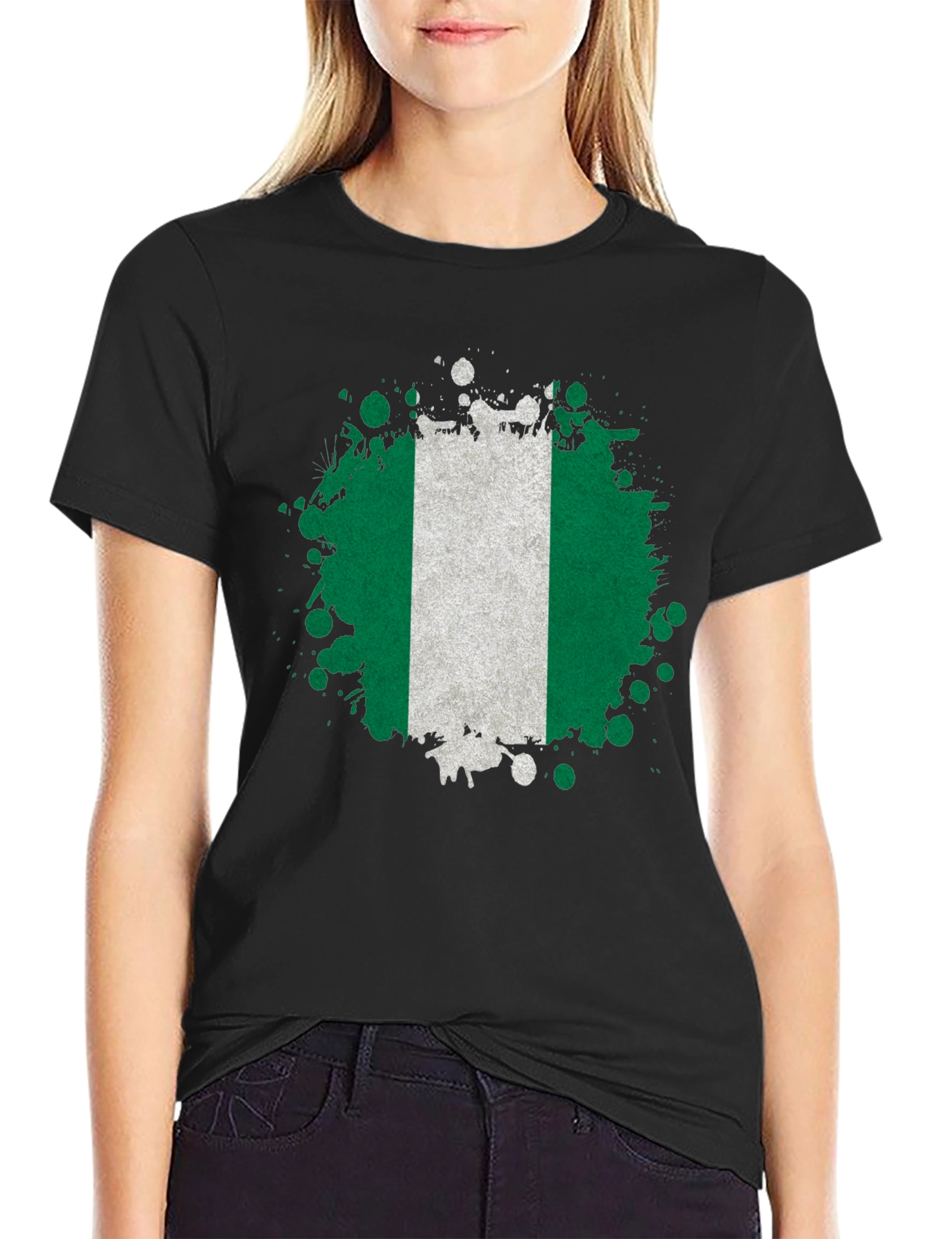 Nigeria Flag Splatter T-Shirt