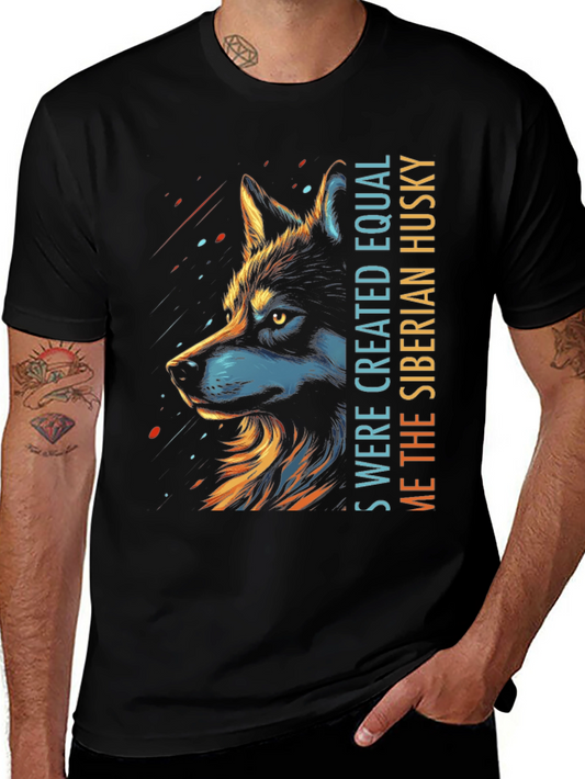 Siberian Husky Graphic Print Tee