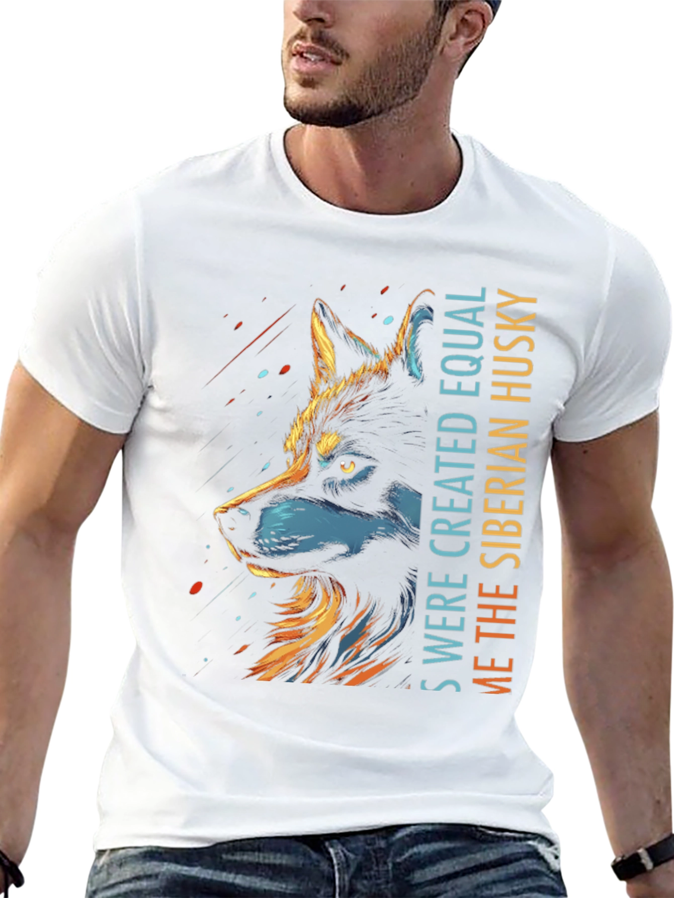 Siberian Husky Graphic Print Tee