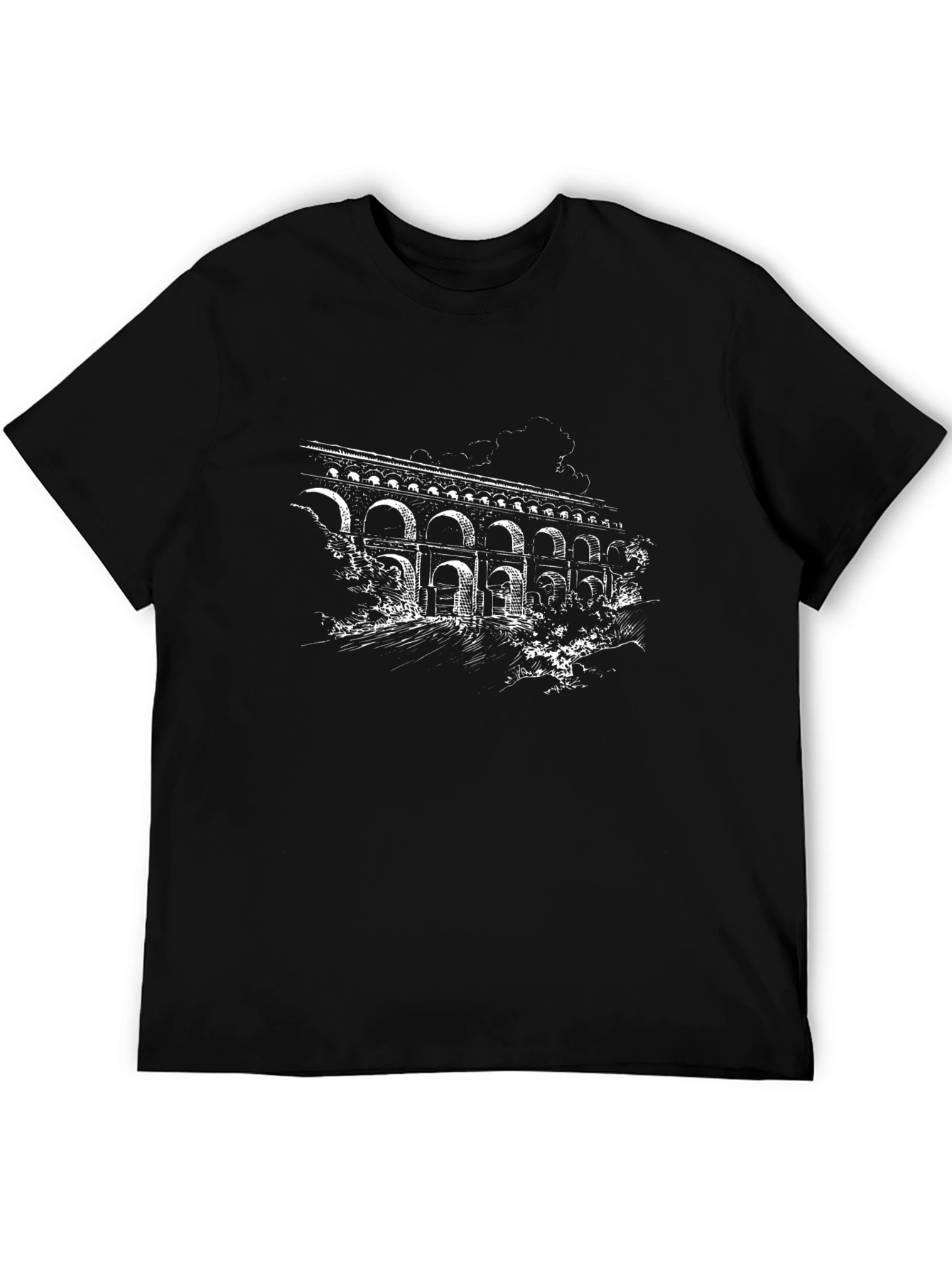 Arched Aqueduct Graphic Tee - Classic Black T-Shirt