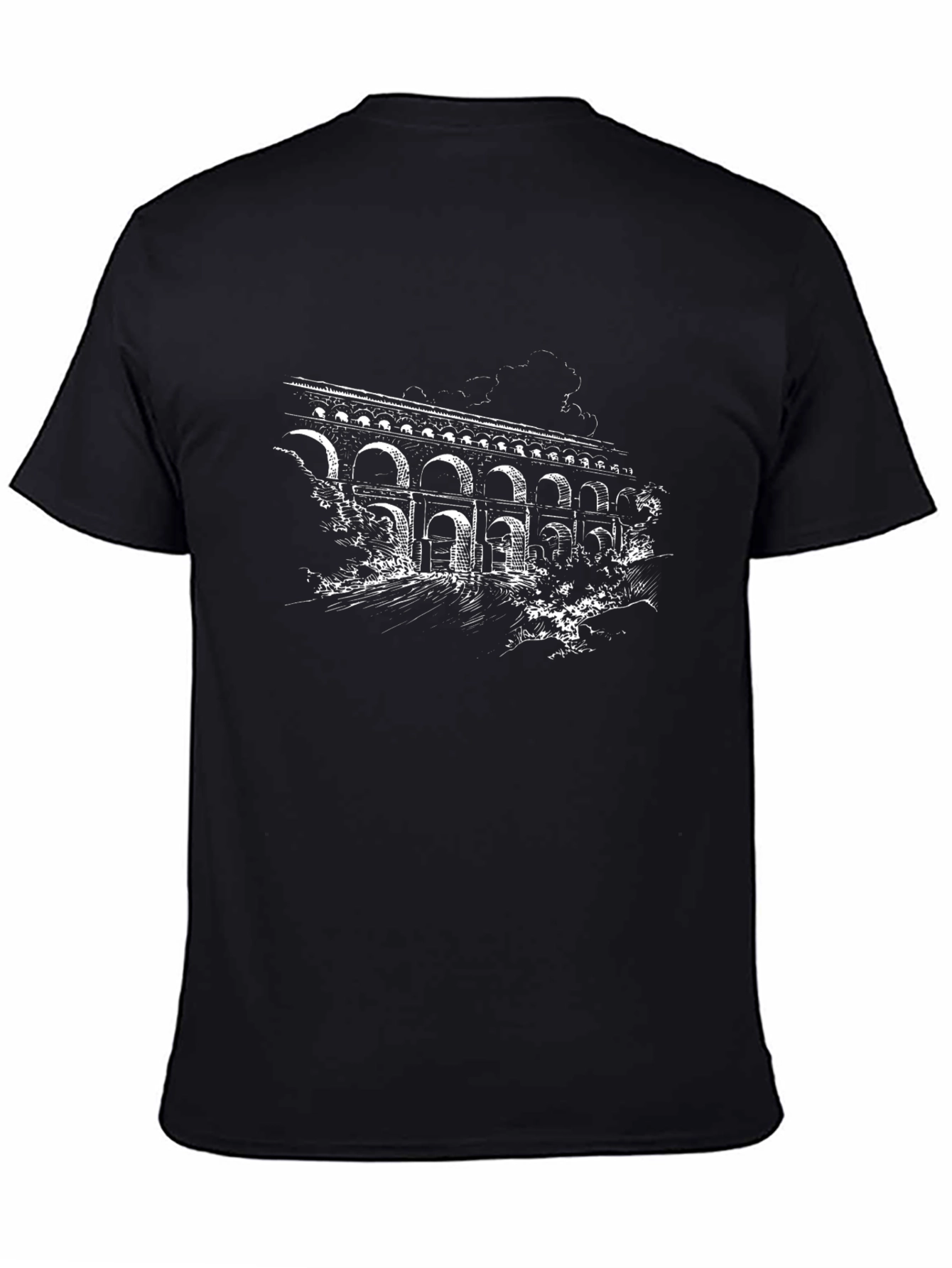 Arched Aqueduct Graphic Tee - Classic Black T-Shirt