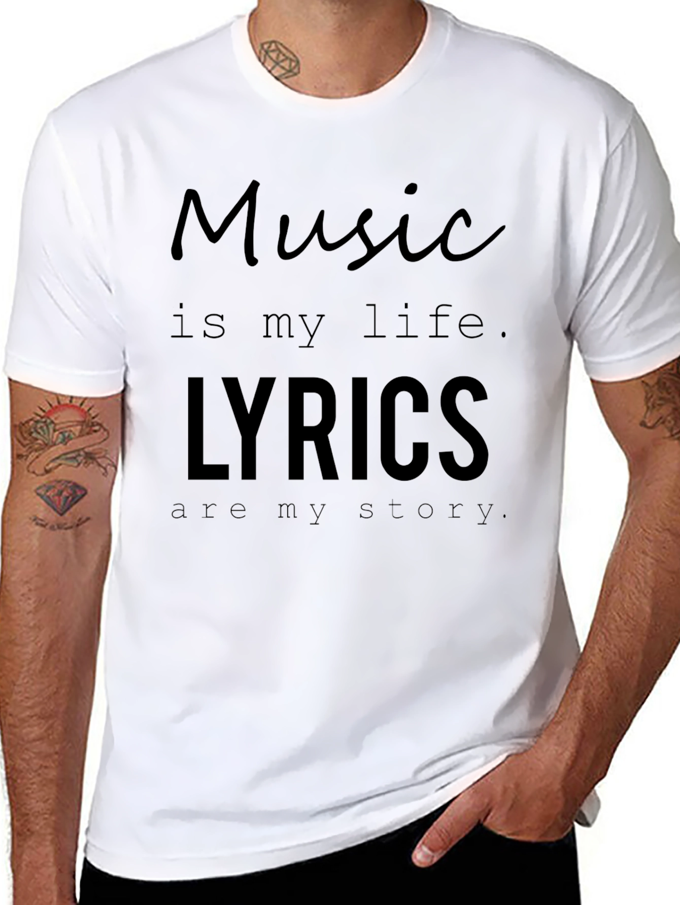 Music is My Life Lyrics T-Shirt - Unisex