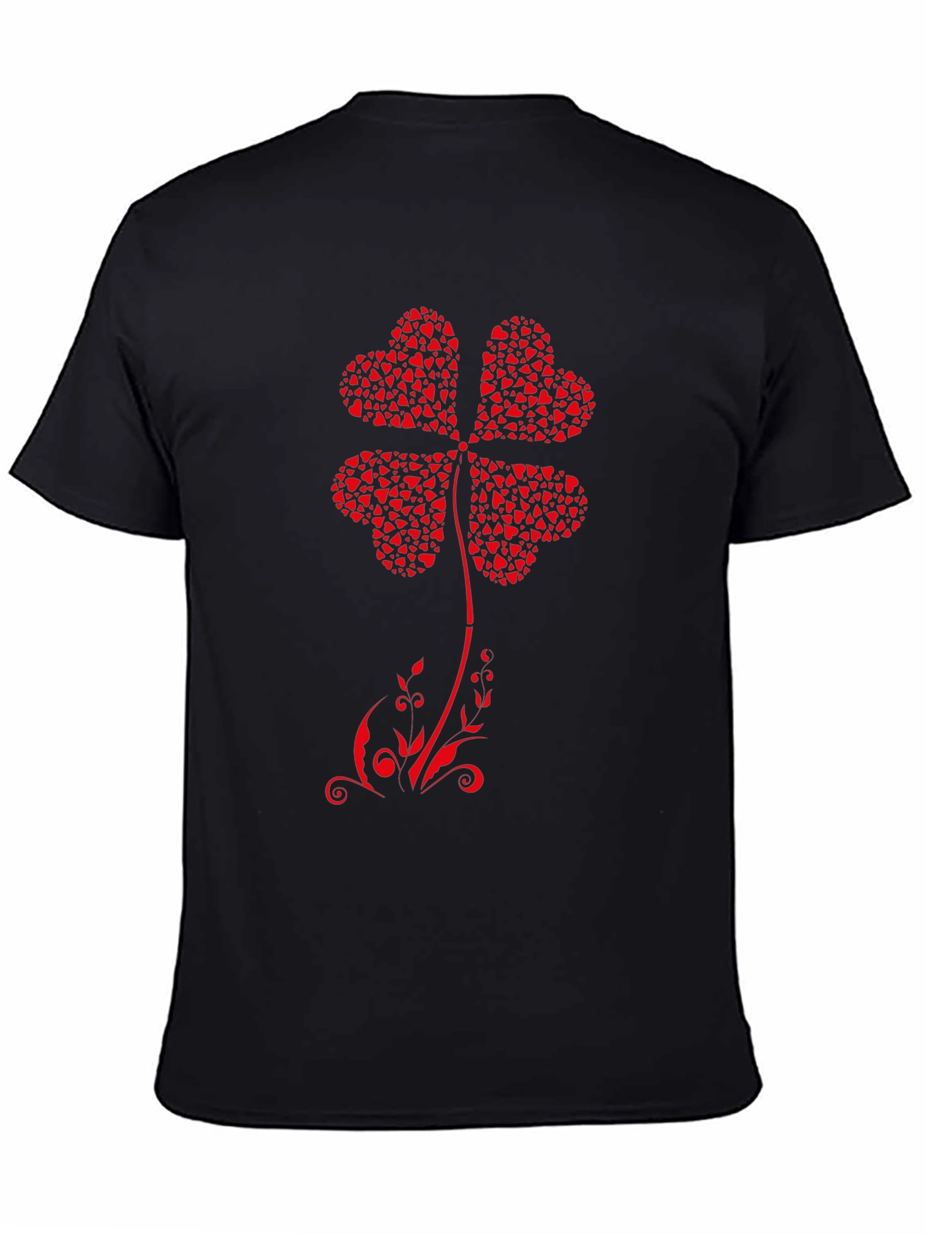 Lucky Clover Heart T-Shirt - Black