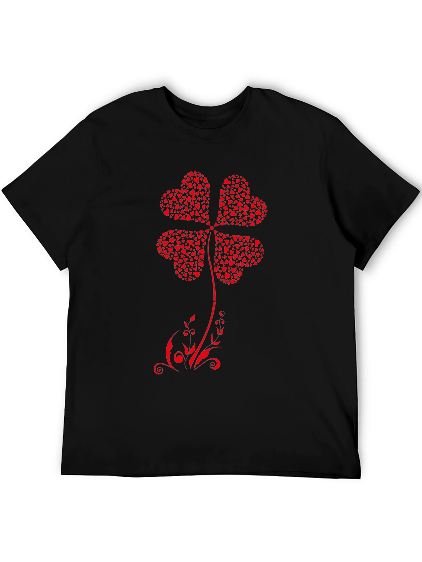 Lucky Clover Heart T-Shirt - Black