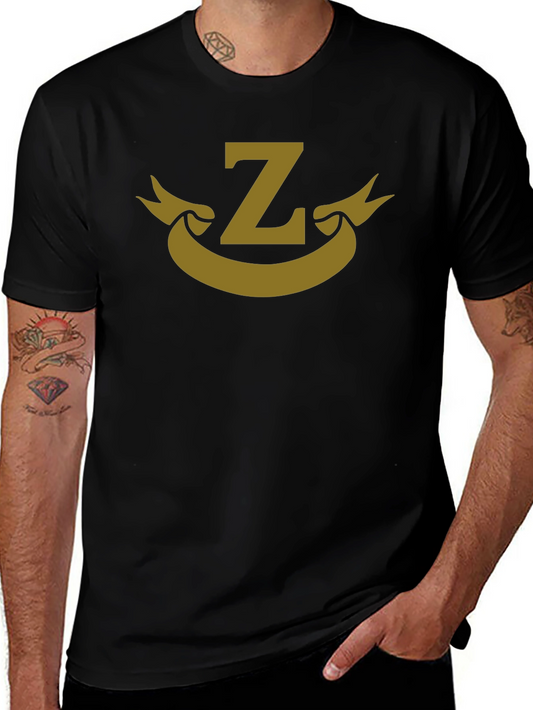Letter Z Banner Graphic Black T-Shirt