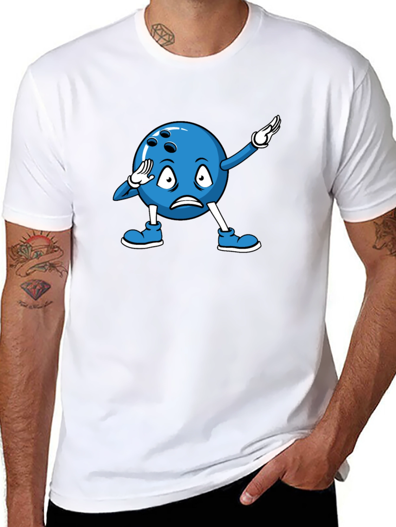 Bowling Ball Dabbing Cartoon Graphic T-Shirt