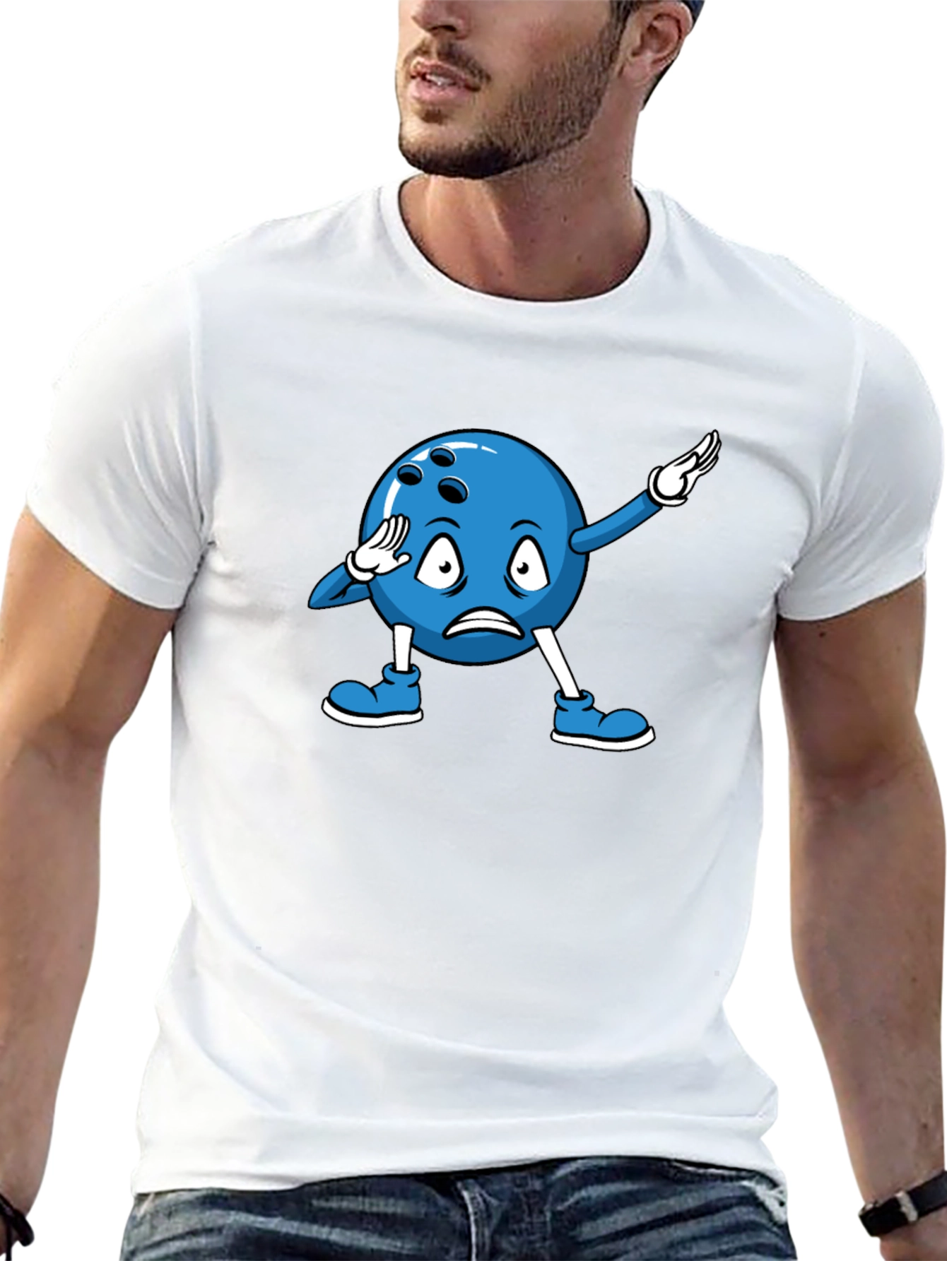 Bowling Ball Dabbing Cartoon Graphic T-Shirt