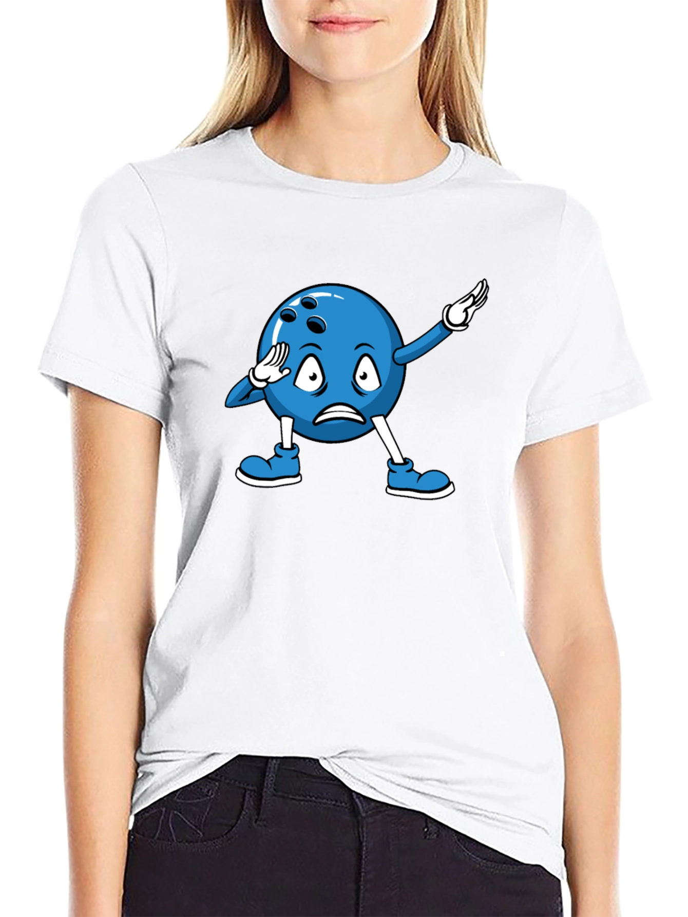Bowling Ball Dabbing Cartoon Graphic T-Shirt