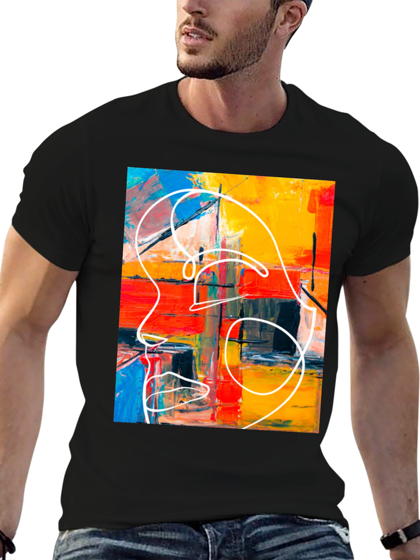 Abstract Art Graphic Tee - Modern Style T-Shirt