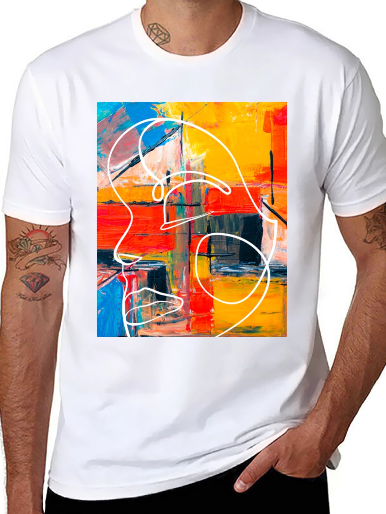 Abstract Art Graphic Tee - Modern Style T-Shirt