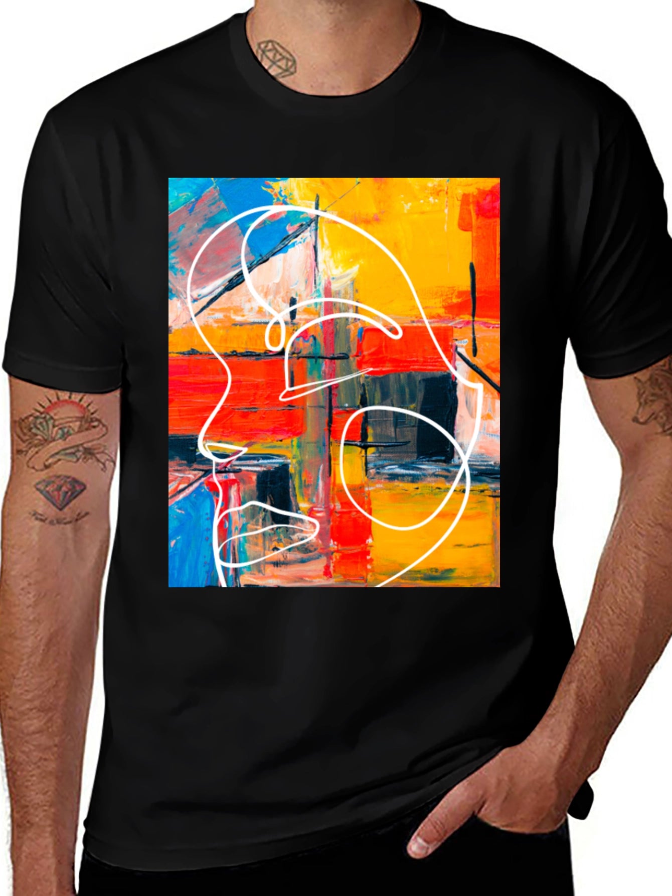 Abstract Art Graphic Tee - Modern Style T-Shirt