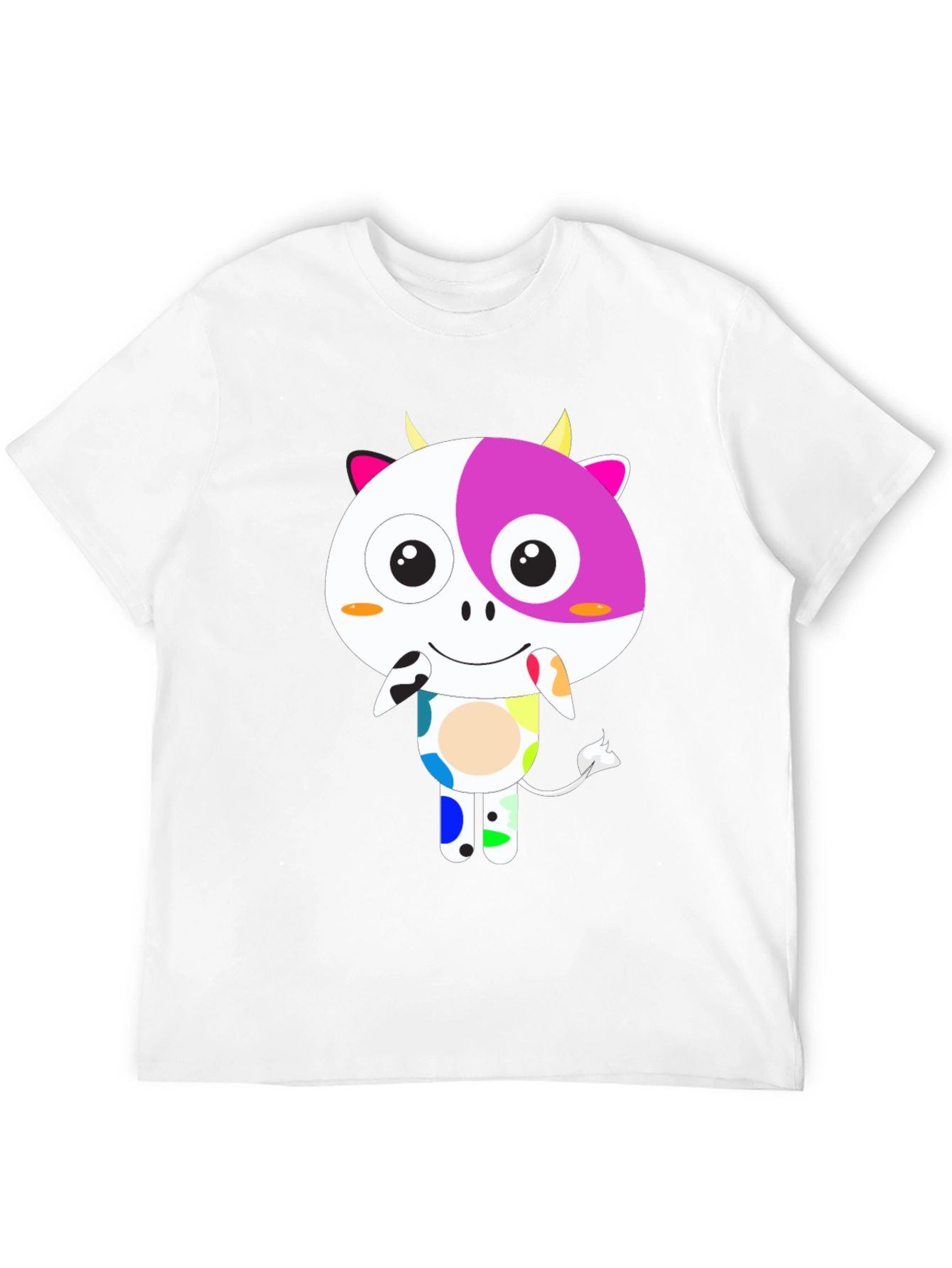 Funky Cow Graphic T-Shirt - Black Cotton