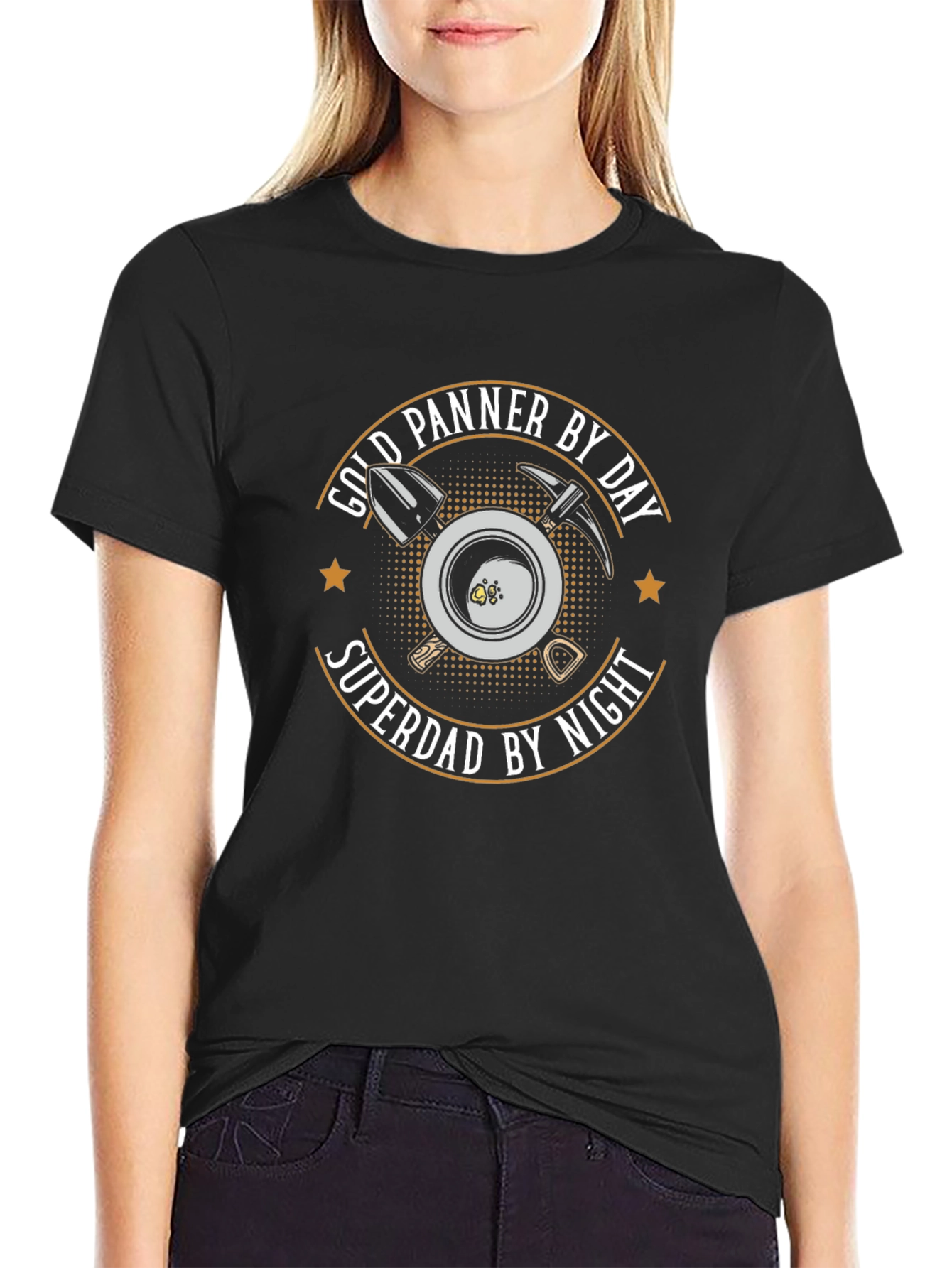 Gold Panner Superdad T-Shirt - Miner Fathers Day Tee