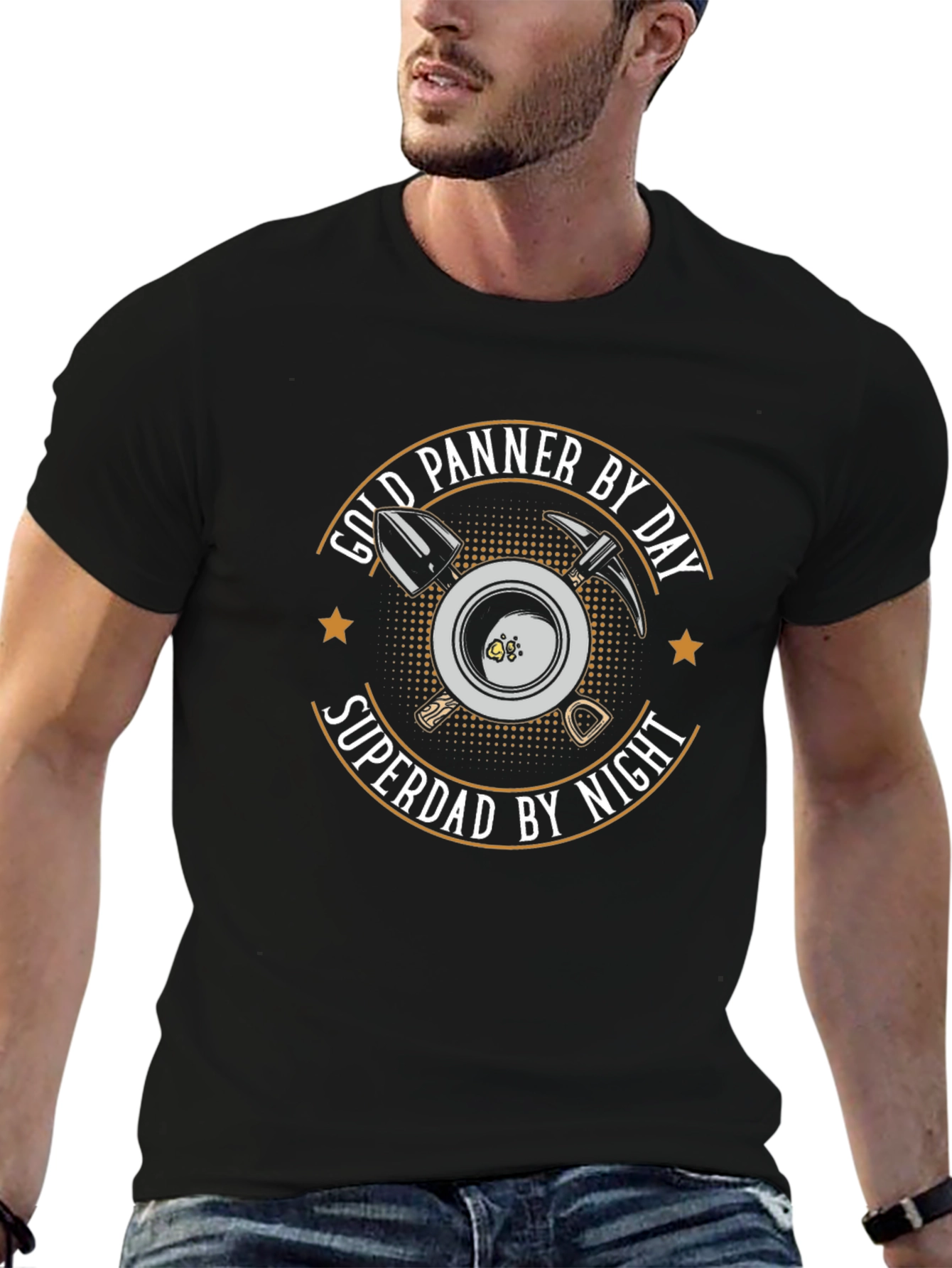 Gold Panner Superdad T-Shirt - Miner Fathers Day Tee