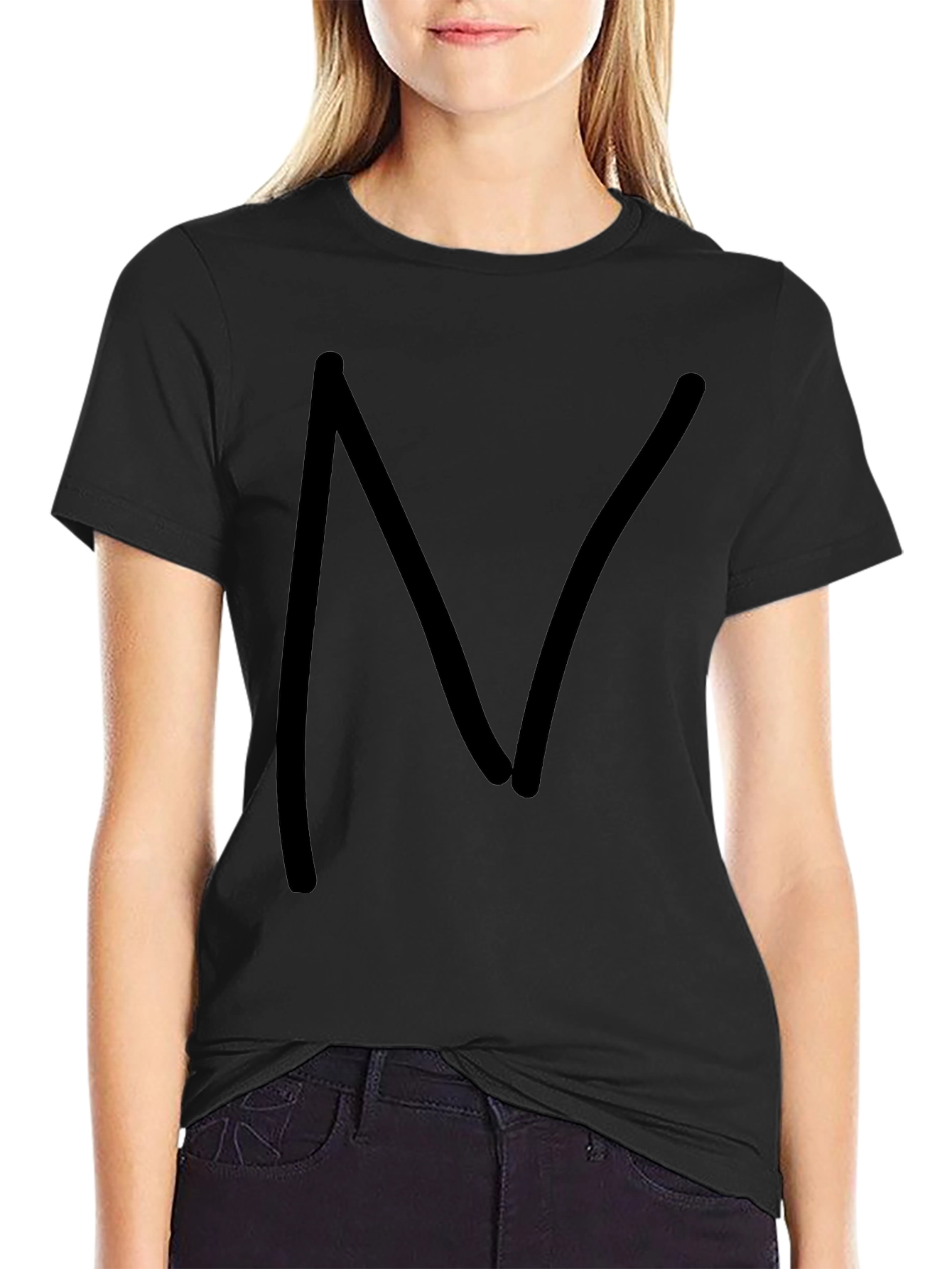Mens Black Cotton T-Shirt