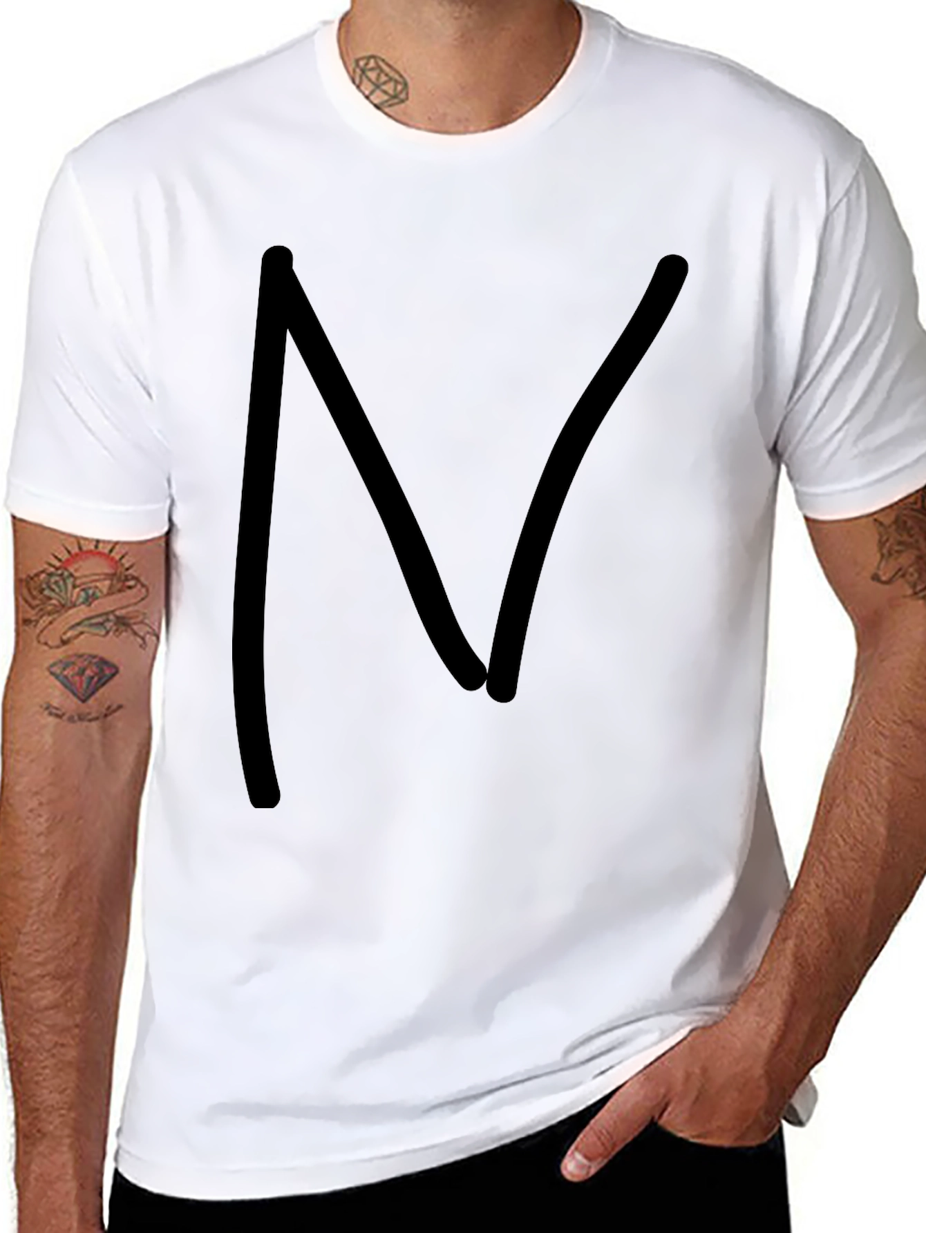 Mens Black Cotton T-Shirt