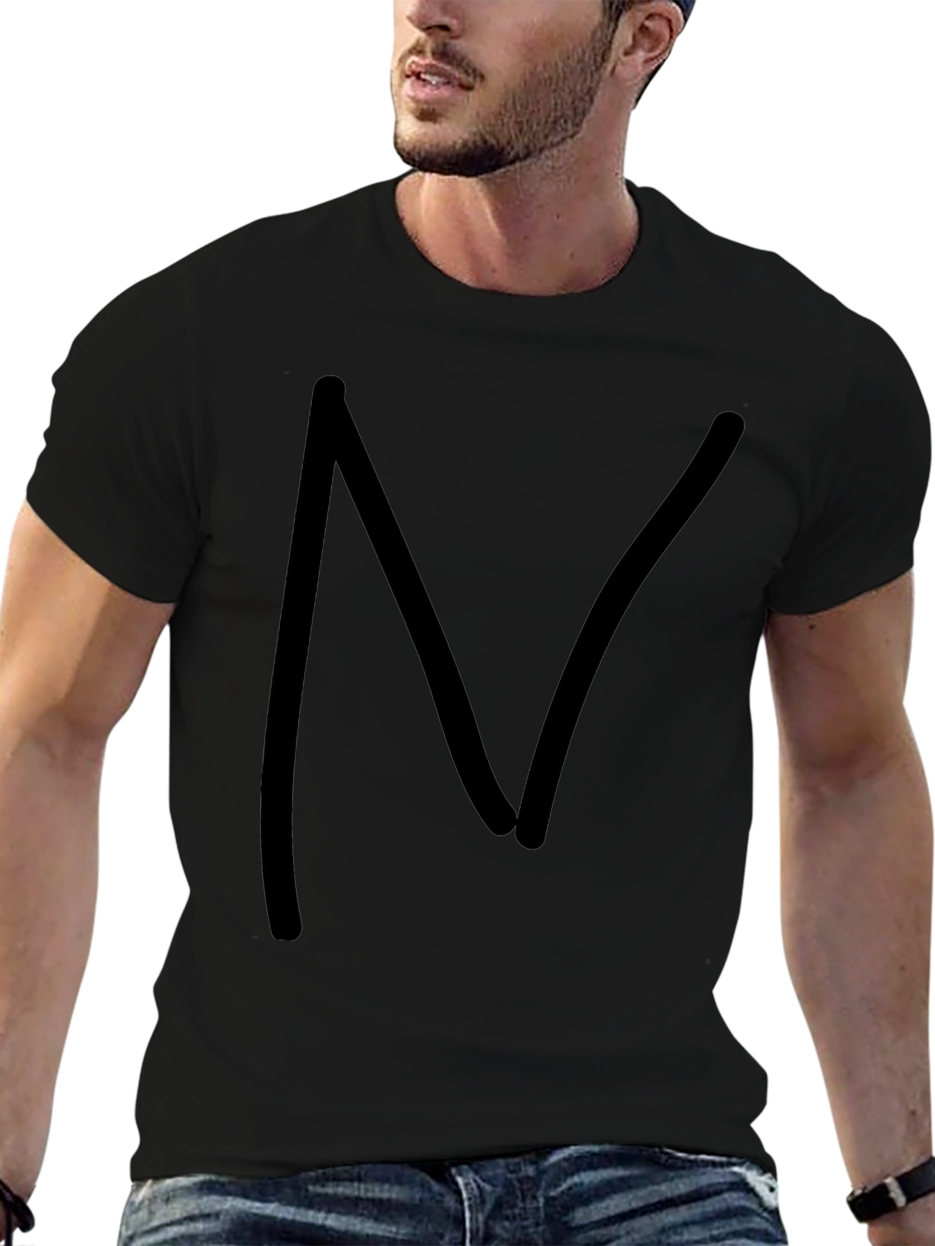 Mens Black Cotton T-Shirt