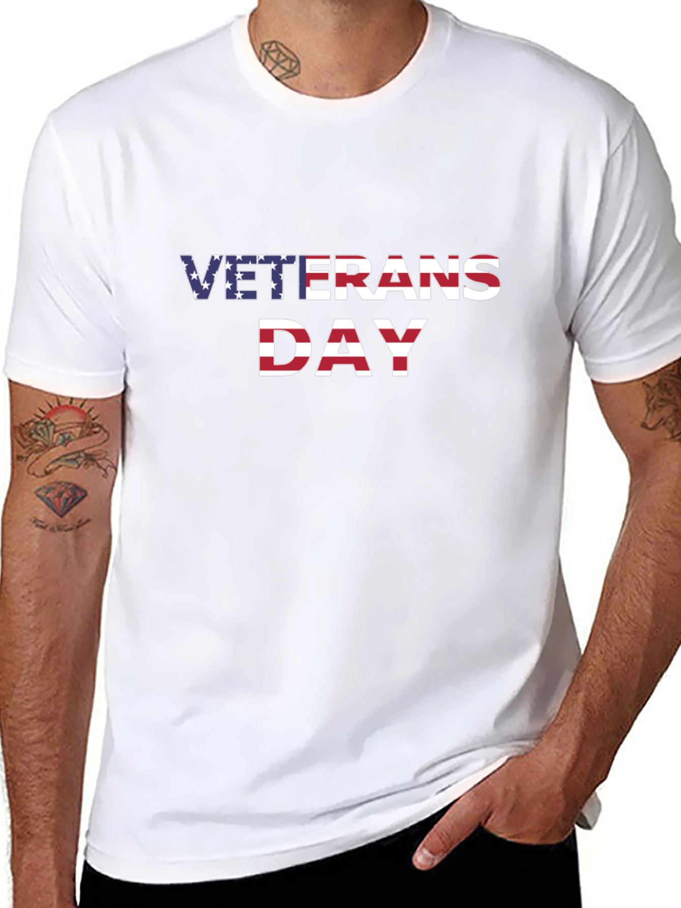 Veterans Day USA Flag Graphic T-Shirt