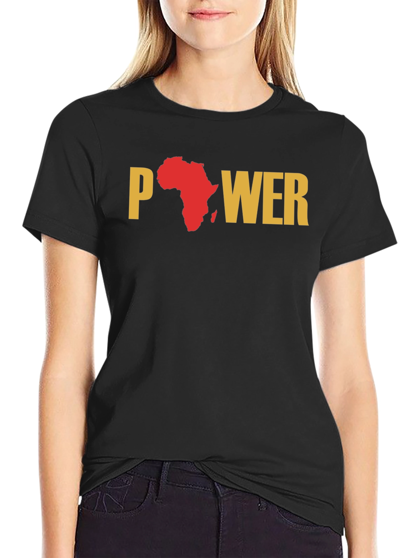 Black Power Africa Map T-Shirt