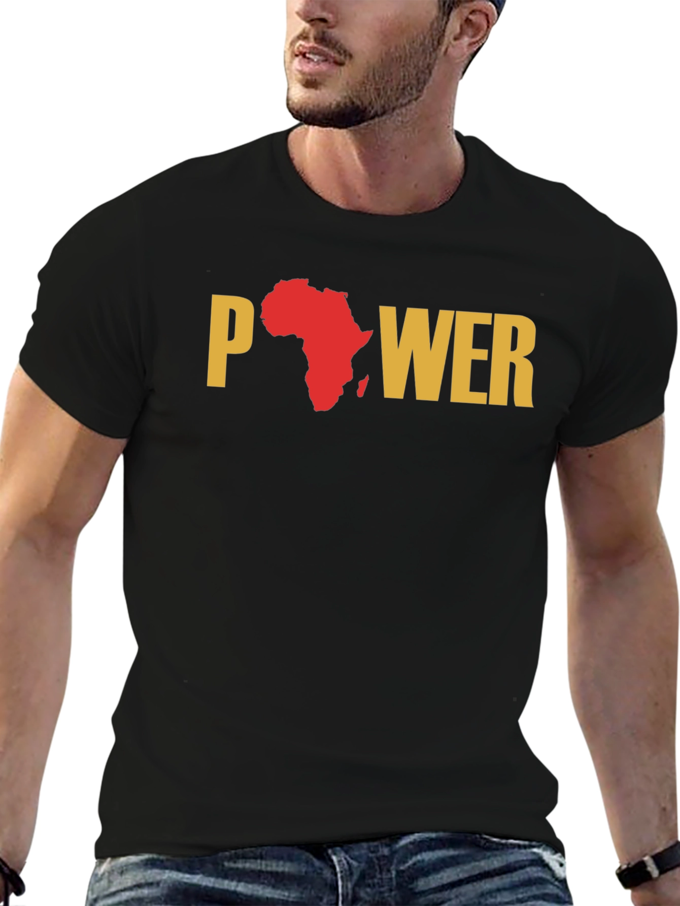 Black Power Africa Map T-Shirt