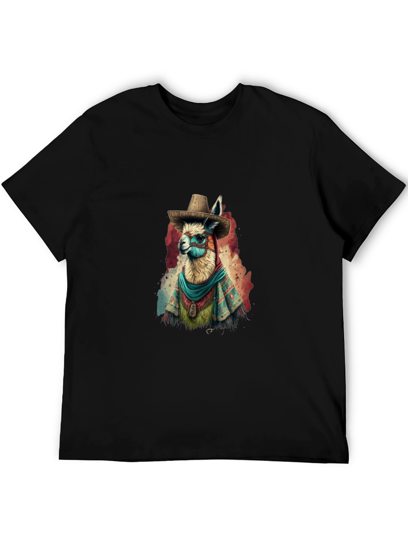 Llama in Sombrero Graphic T-Shirt