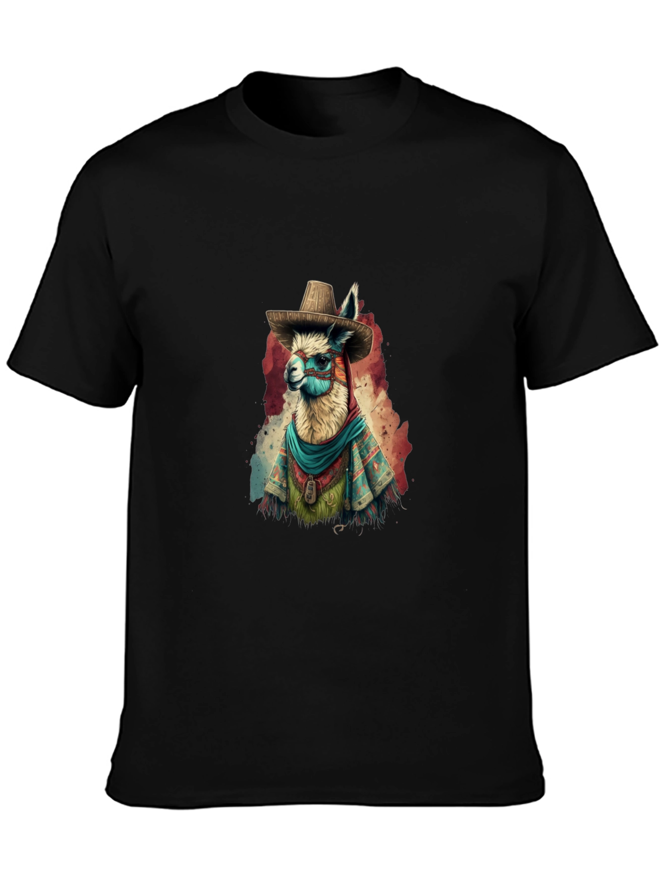 Llama in Sombrero Graphic T-Shirt